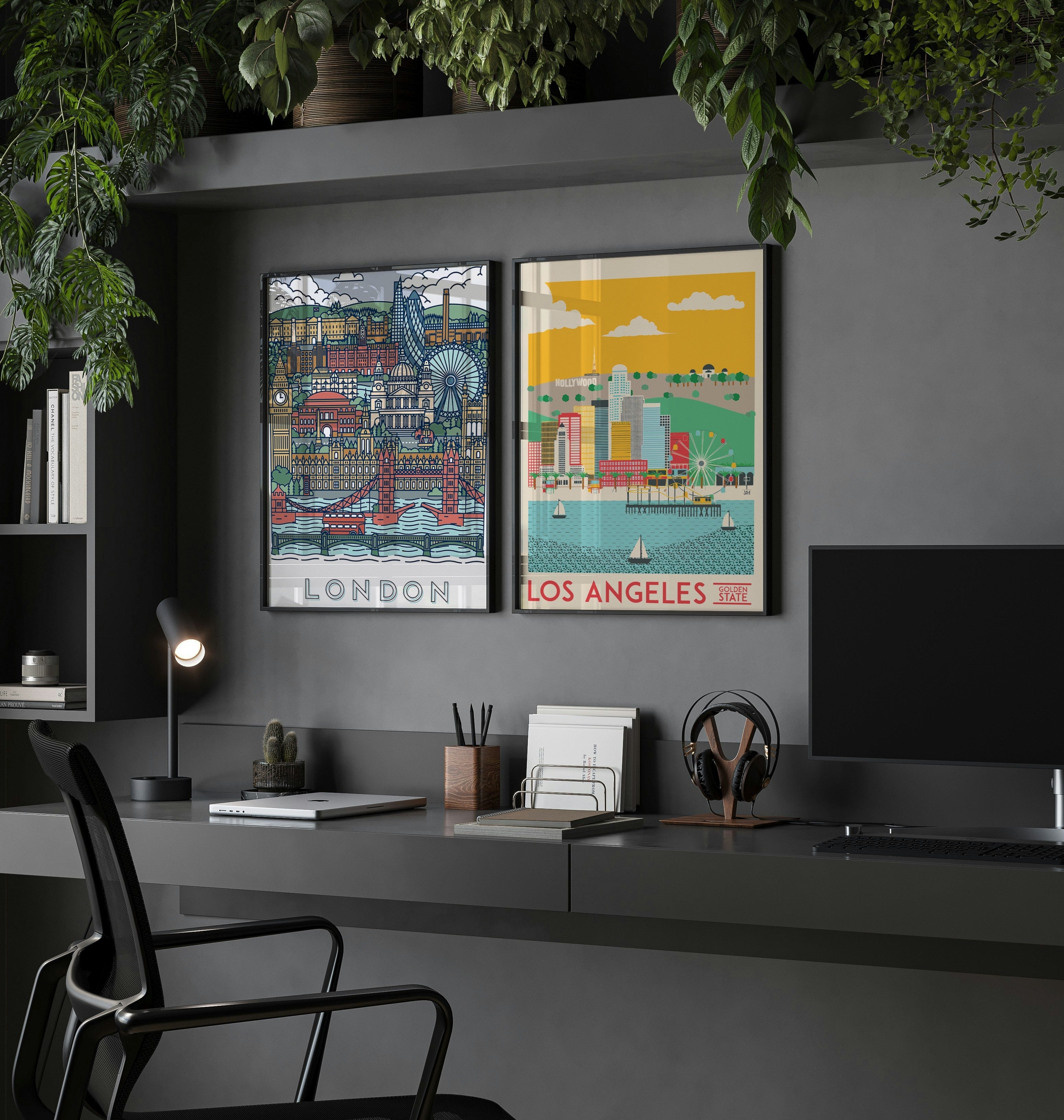 Graphical posters of Paris & London