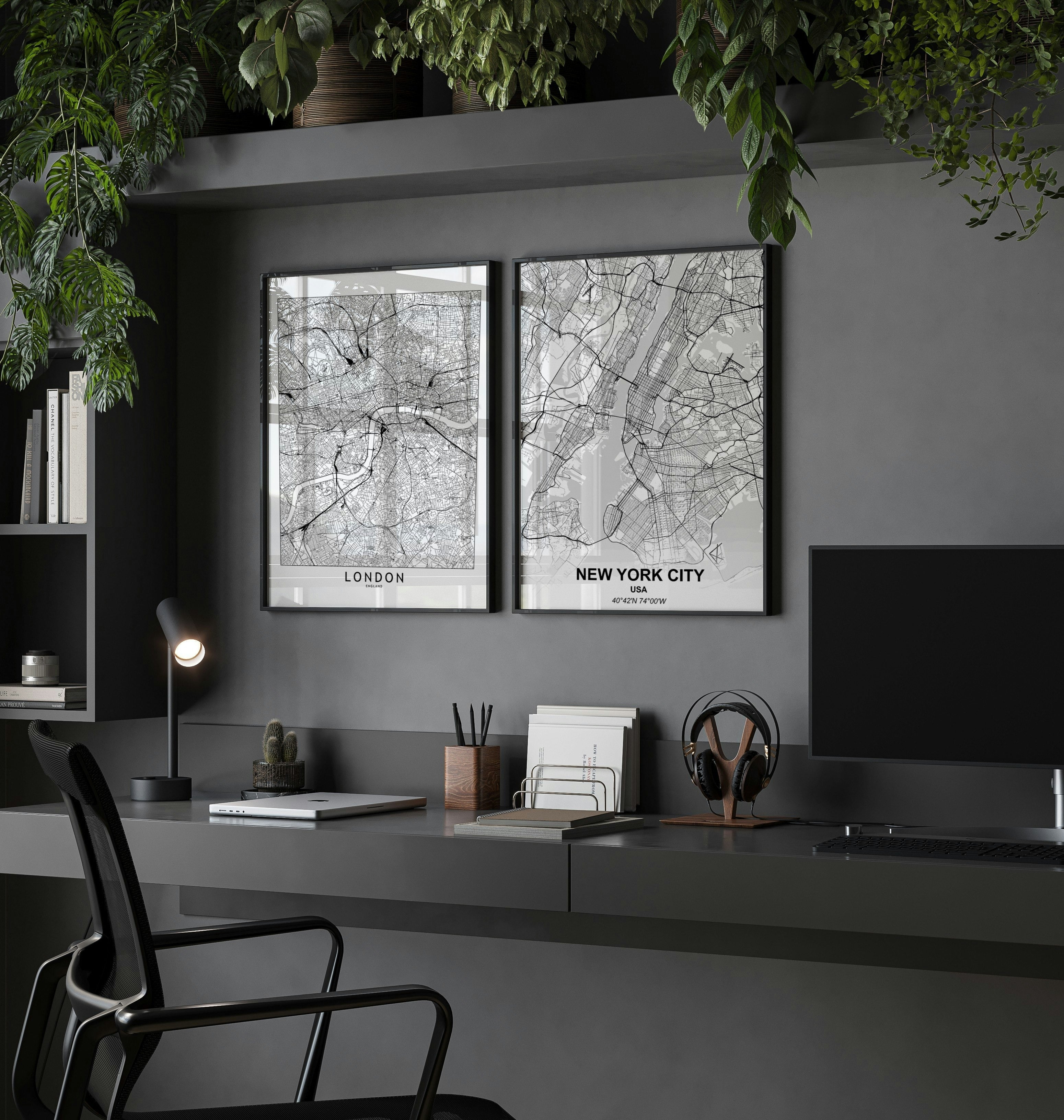 London White Map Poster