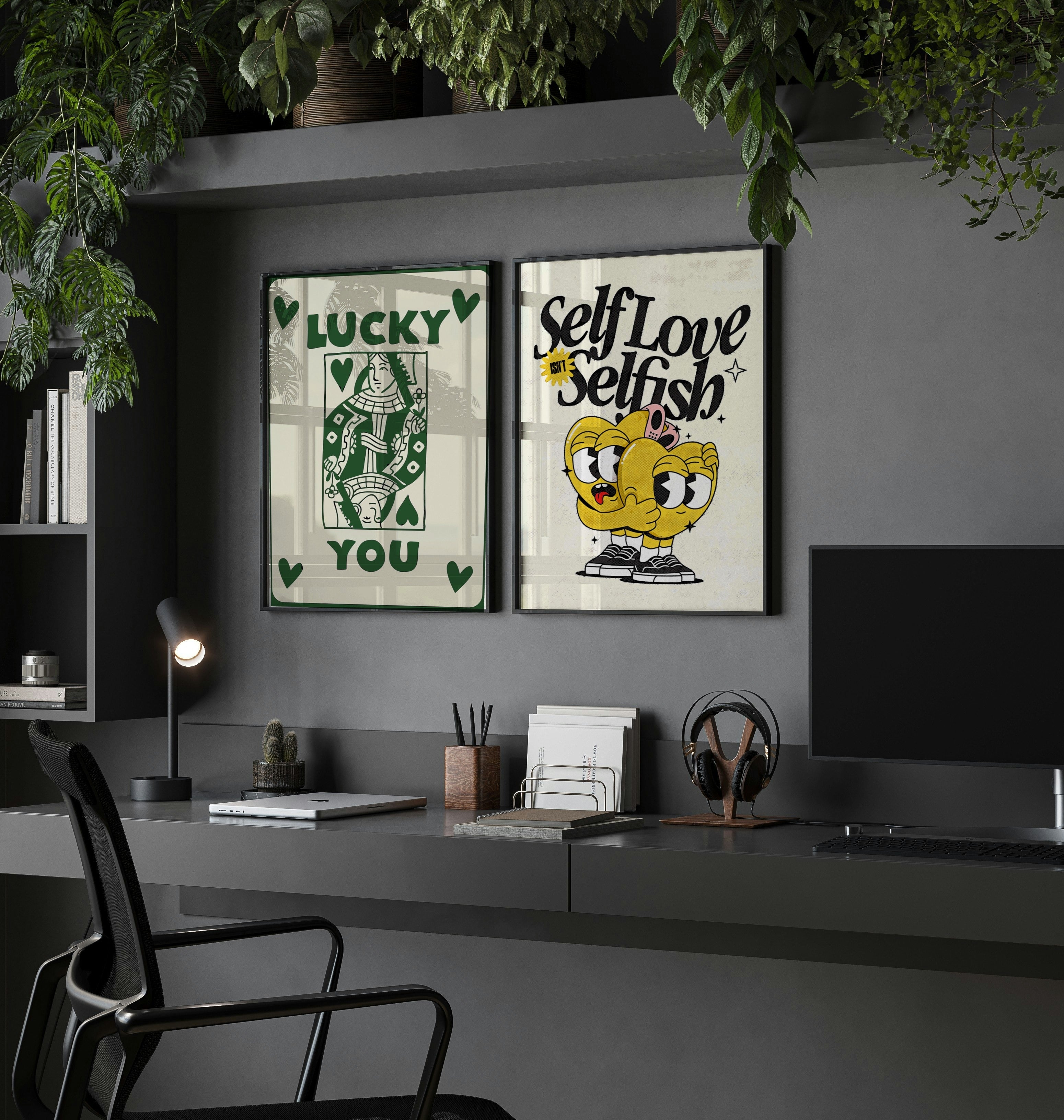 Funky Green Orange Poster