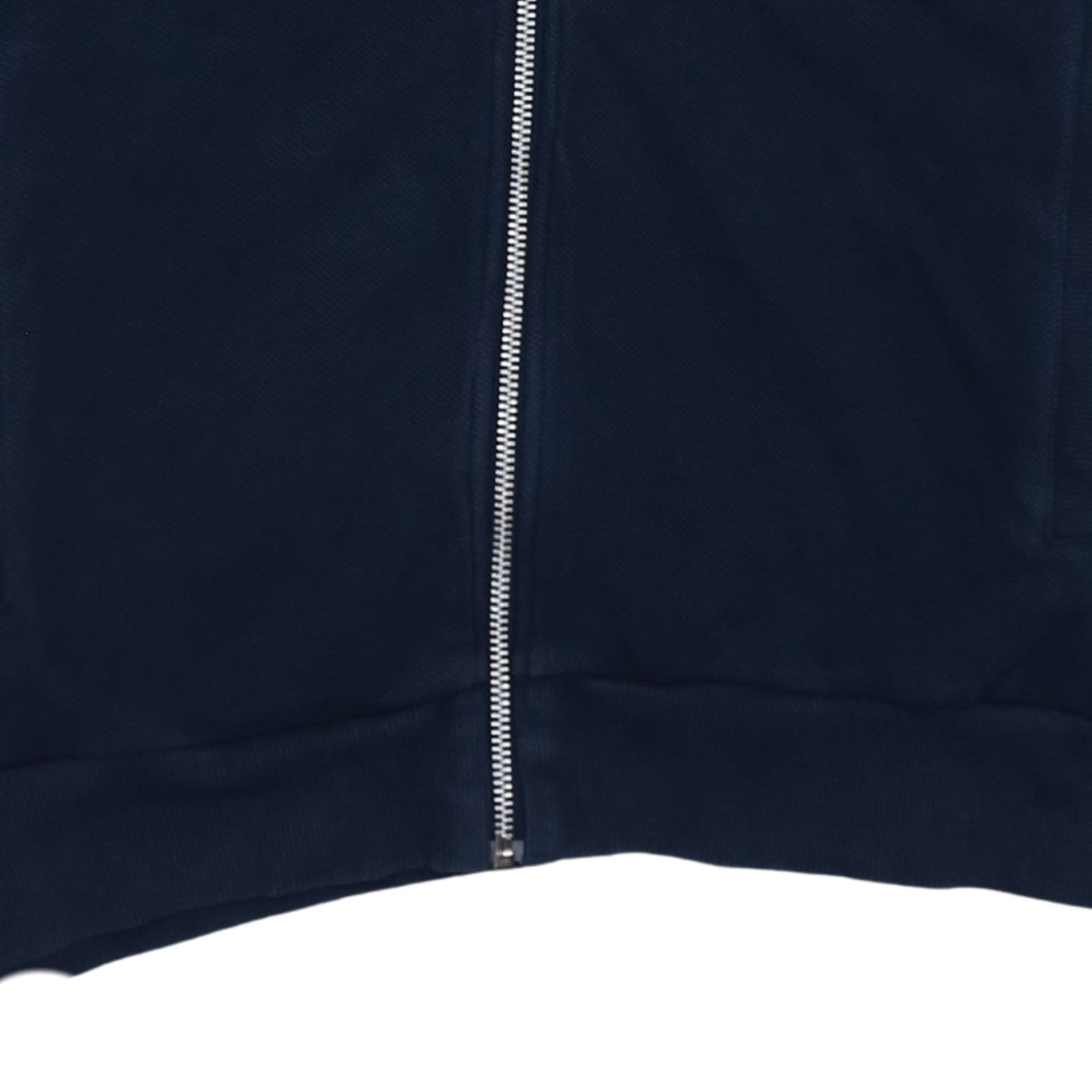 Adidas Navy Blue Track Jacket Men's Medium Full Zip Three Stripe Sleeves Embroidered Logo