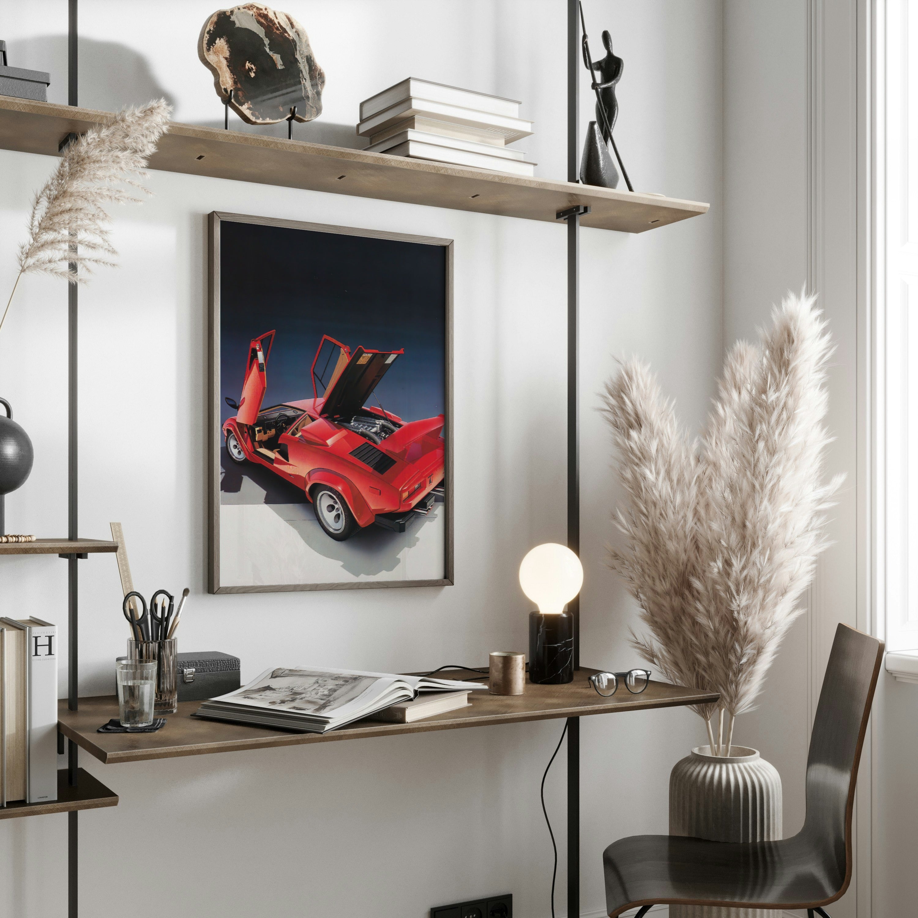 KWID Vintage Car Poster for Lamborghini Countach Sports Car Poster