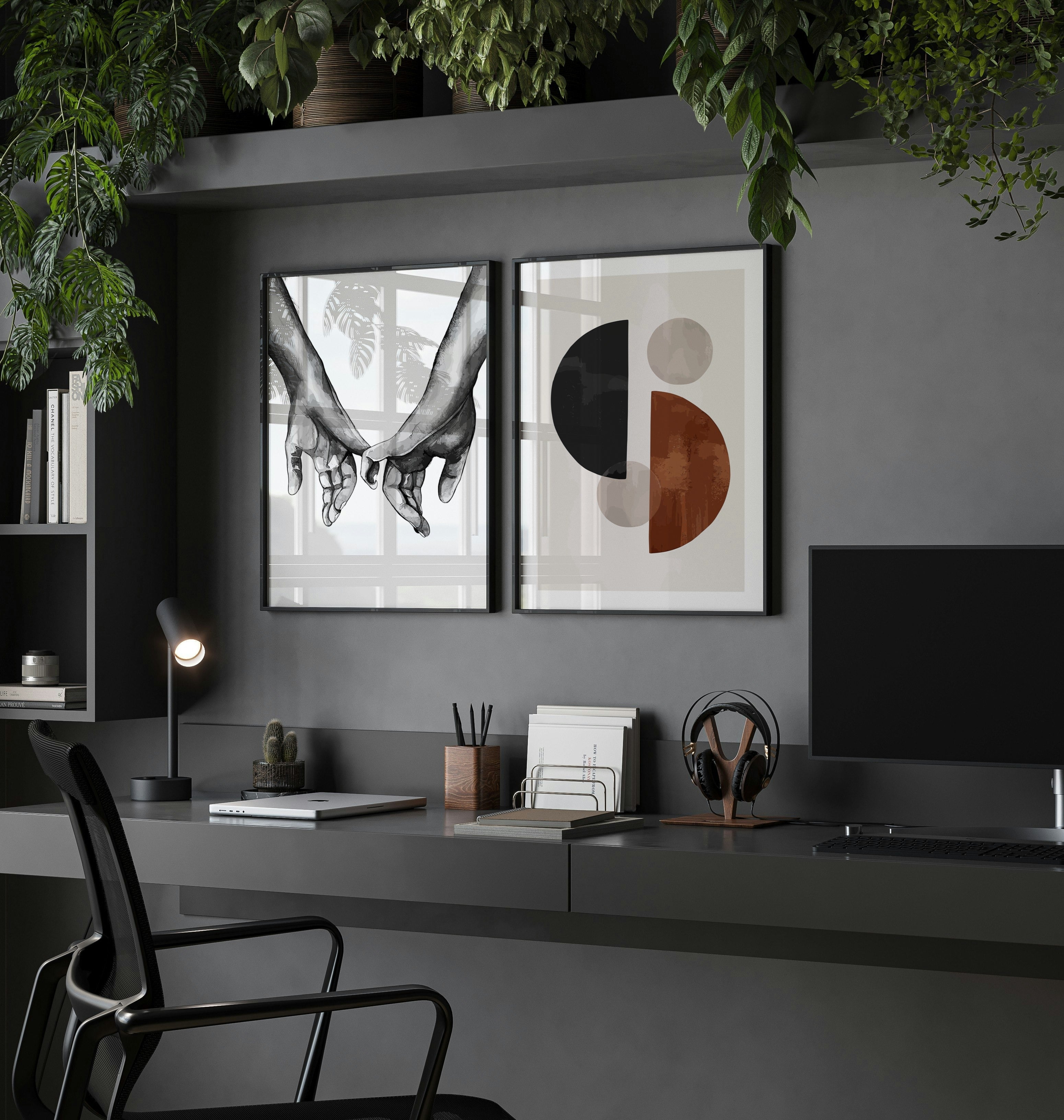 Póster Mãos em Aguarela