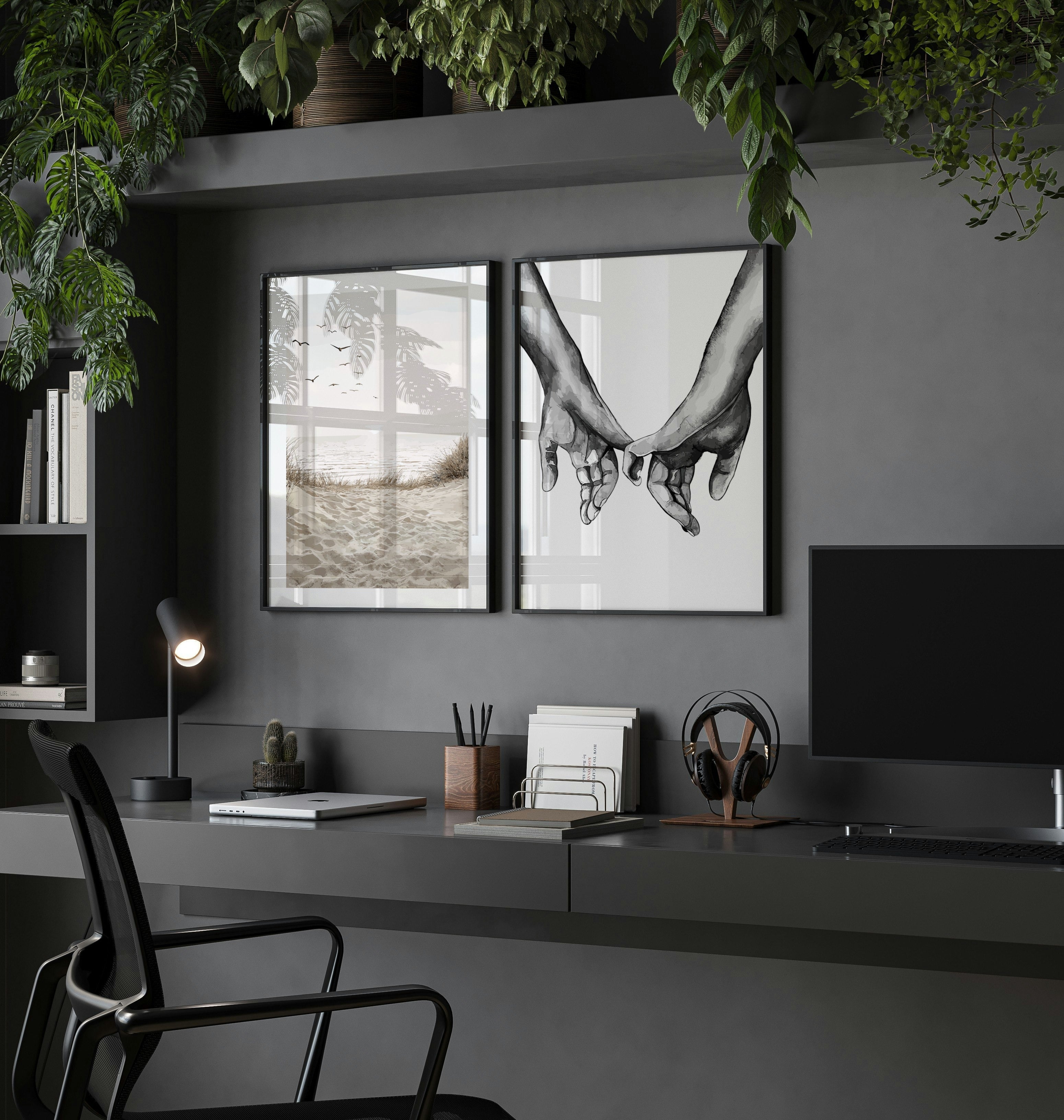 Póster Gaivotas na Praia de Areia