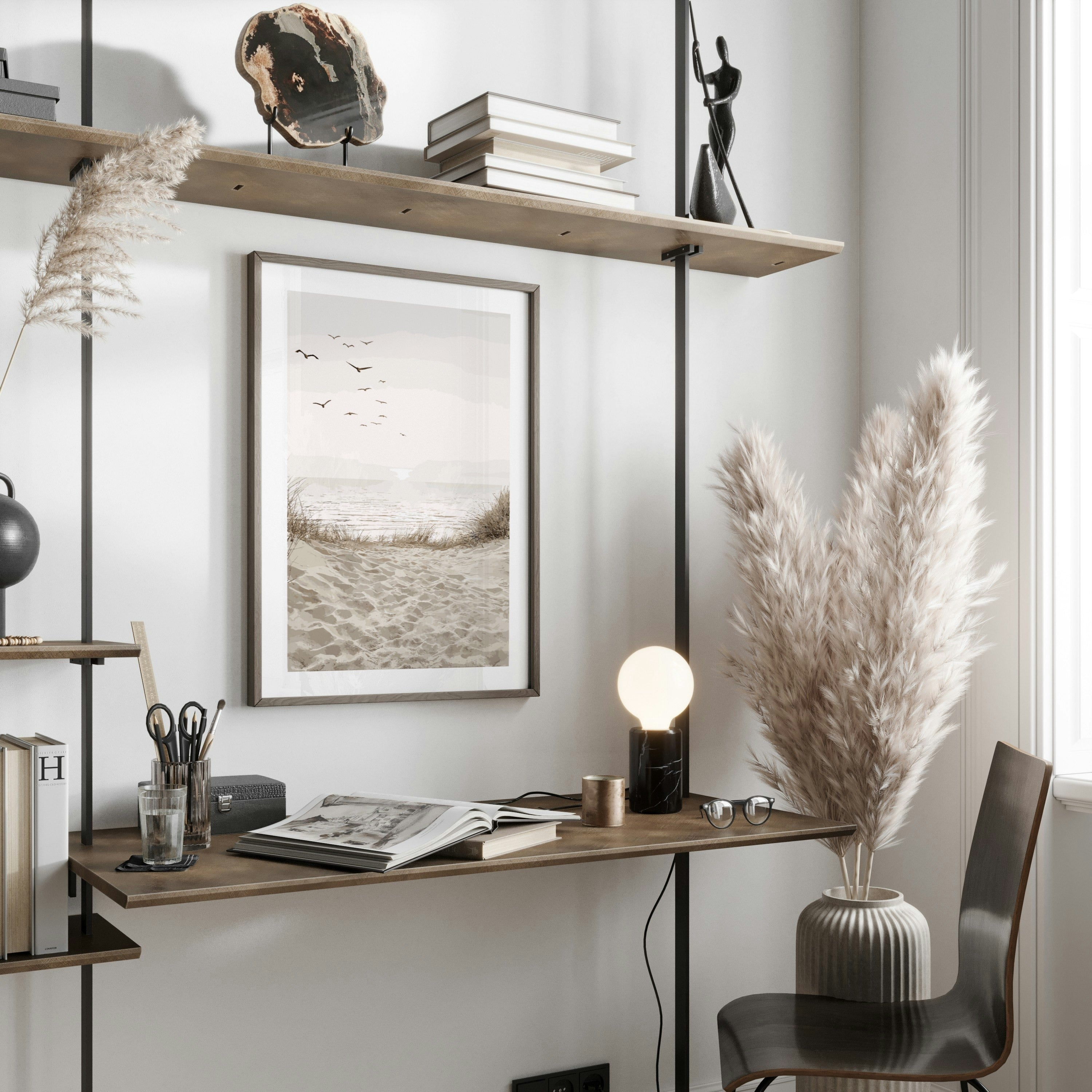 Póster Gaivotas na Praia de Areia