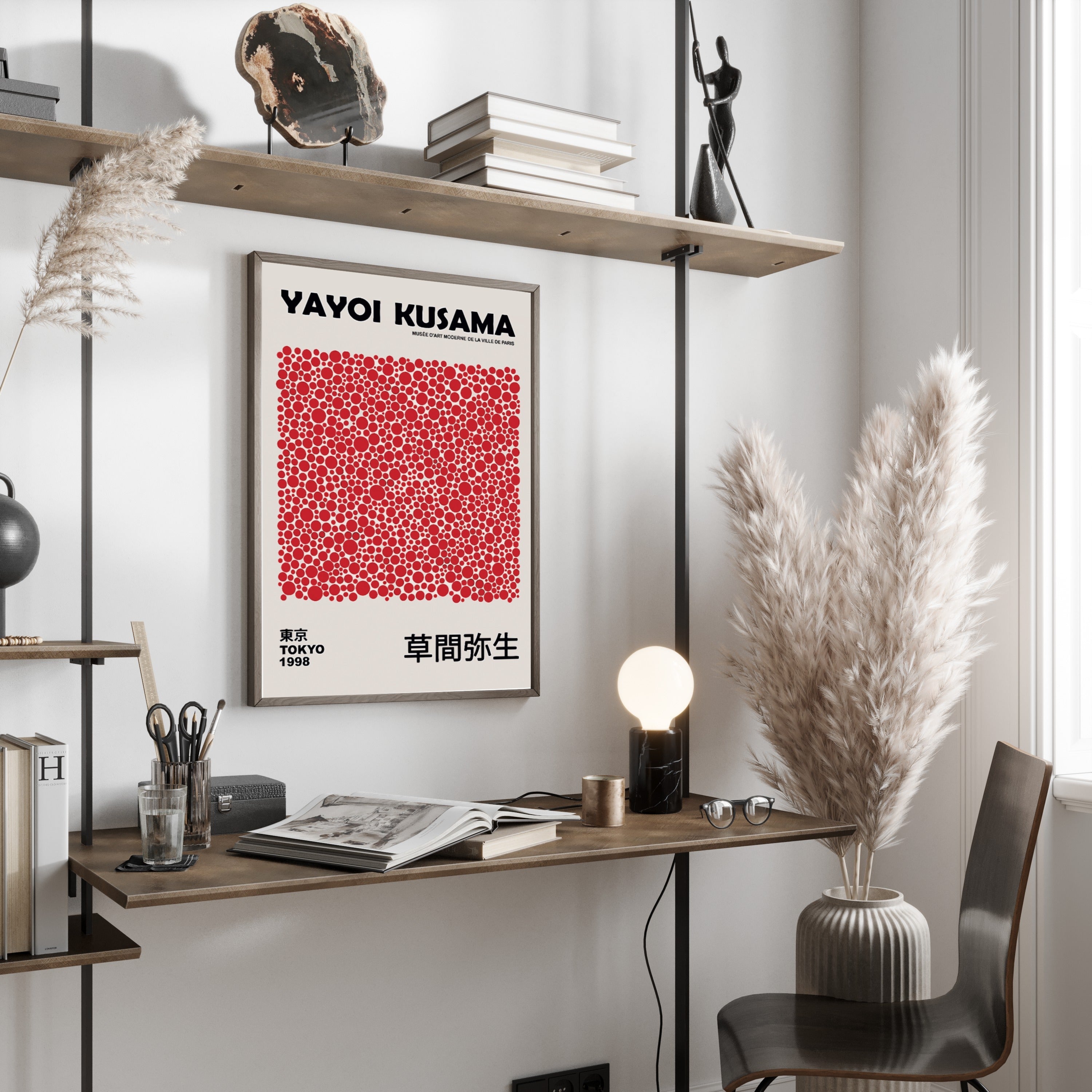 Póster Yayoi Kusama pontos vermelhos