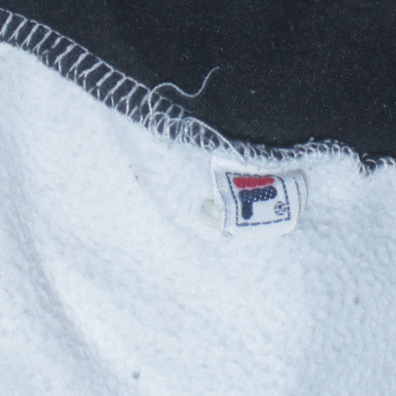 Fila Fleecejacke für Herren, weiß, Größe M, mit gesticktem Logo auf der Brust, durchgehendem Reißverschluss, lässiges Oberteil