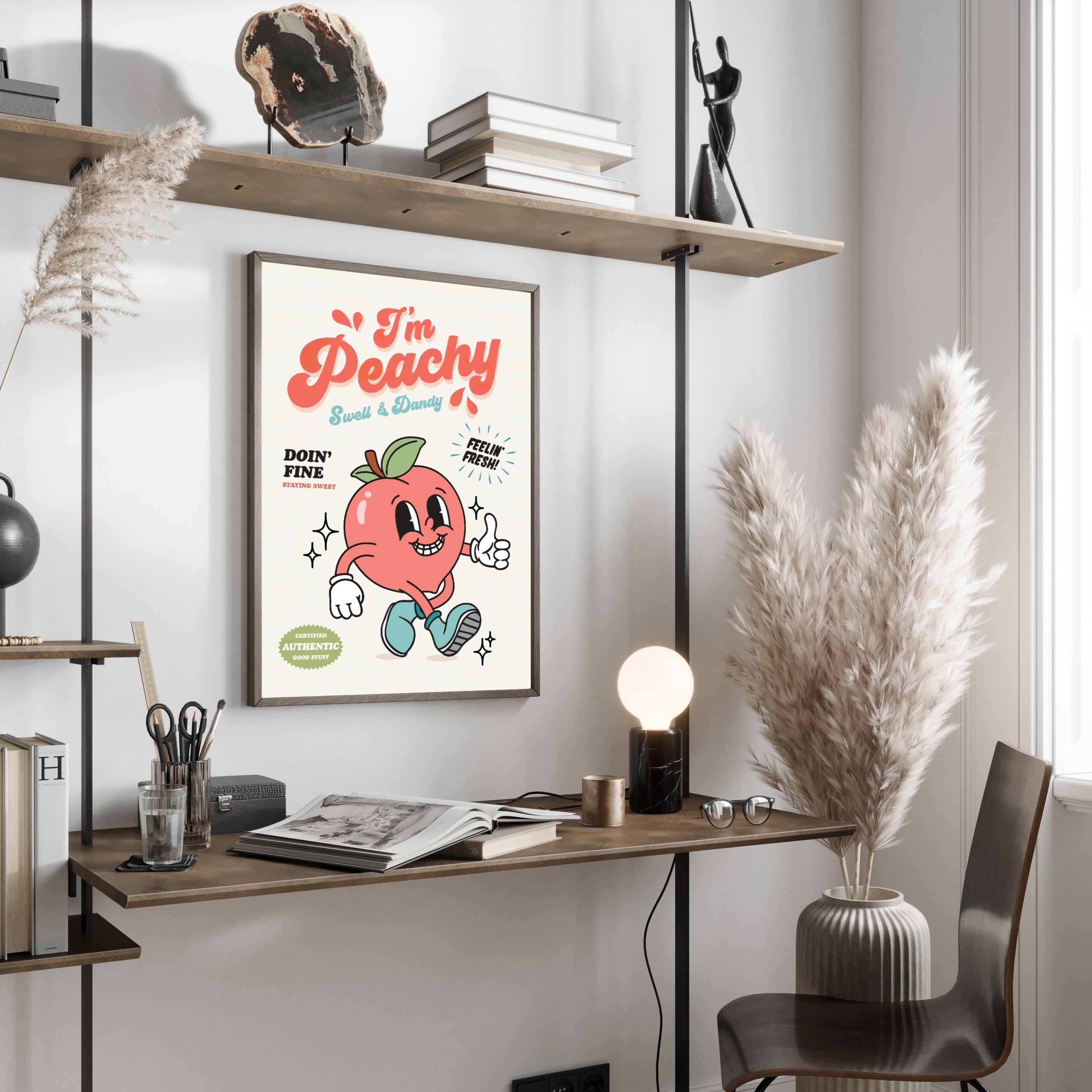Retro Wall Art I'm Peachy Character Poster