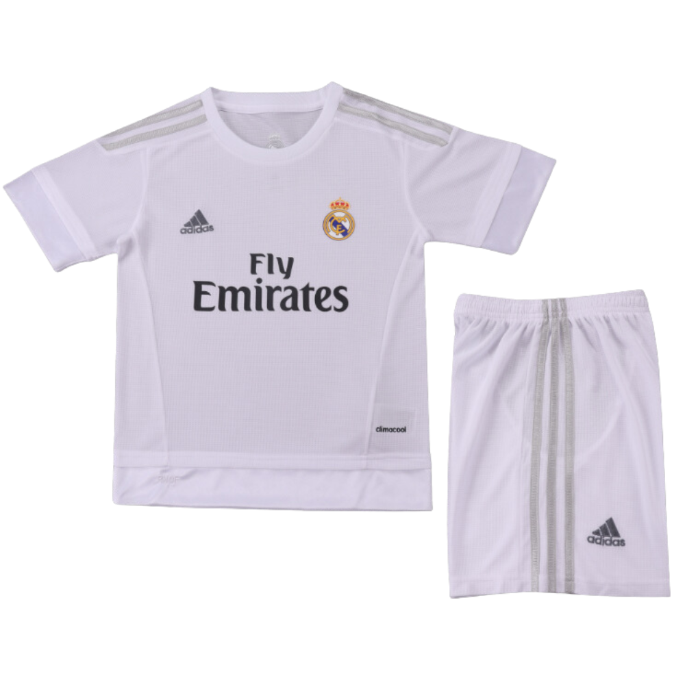 (KIDS) RETRO REAL MADRID HOME SHIRT & SHORTS 2015/16