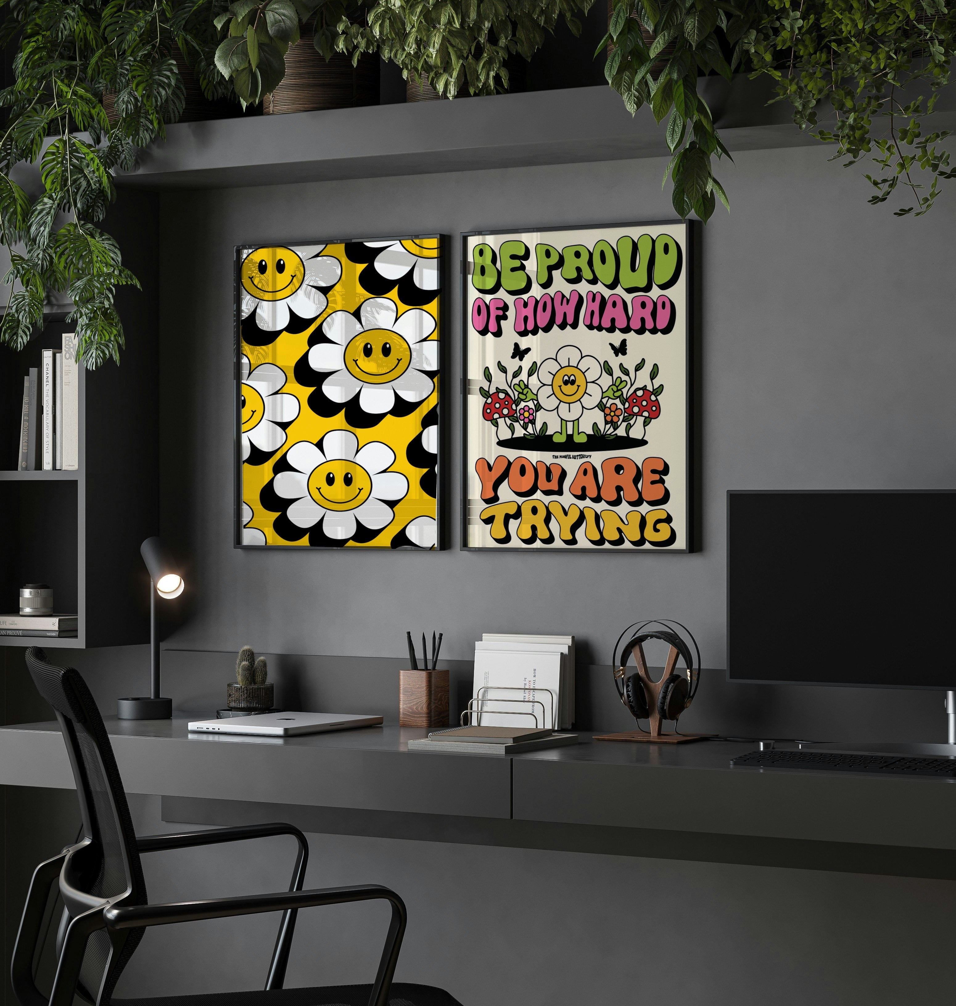 Sunflower Smiley Face Poster