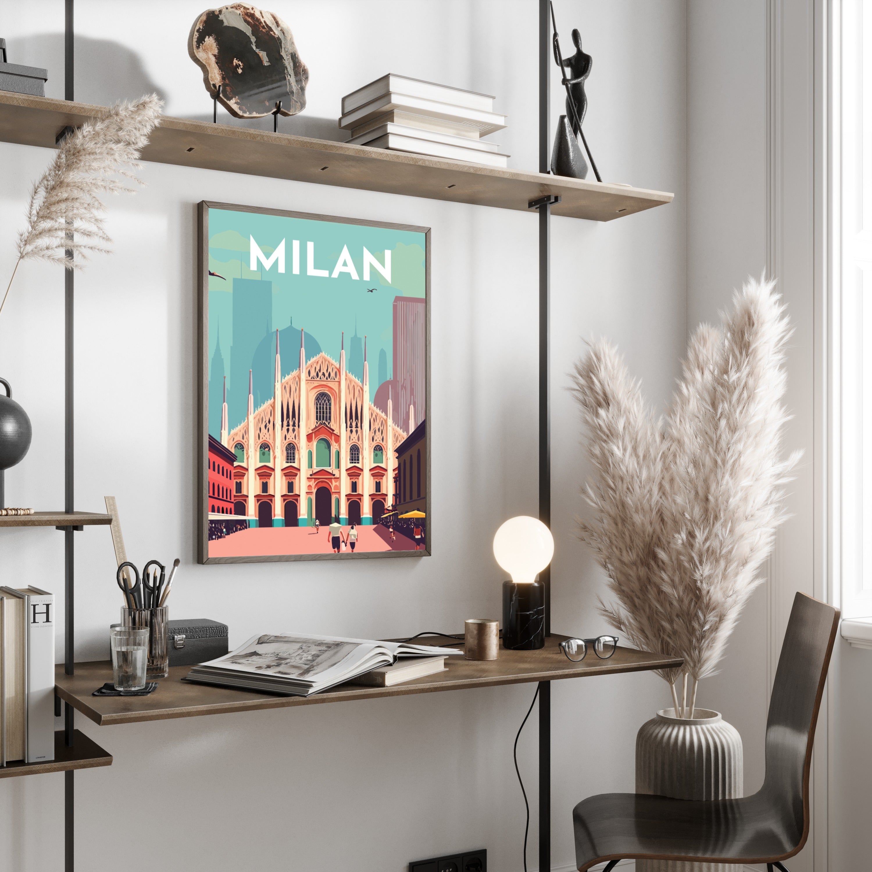 Milano Travel Art Vintage Poster