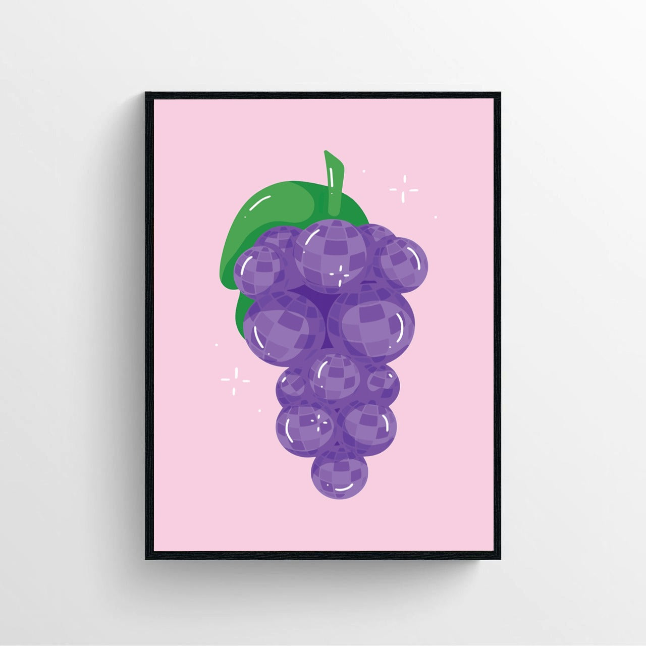 Grape Disco Ball Art Poster
