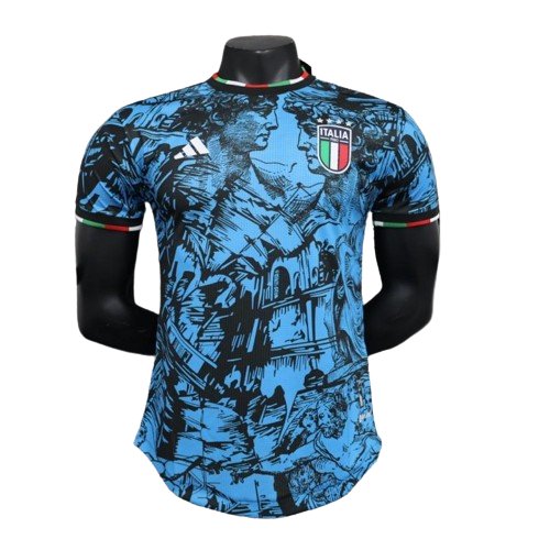 2023 Italien Spezialtrikot Blau-Schwarz - Spielerversion