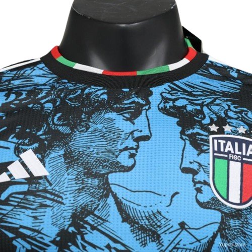 2023 Italien Spezialtrikot Blau-Schwarz - Spielerversion