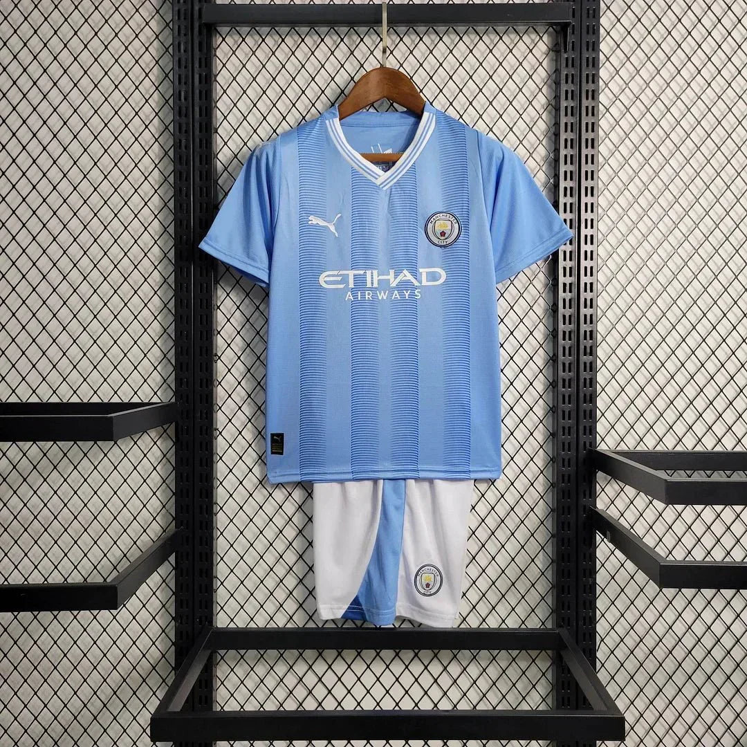 2023/2024 Manchester City Heim-Fußballset (Trikot + Shorts)