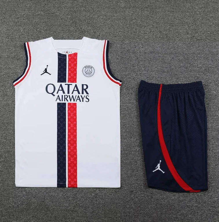 2023/2024 Psg Paris Saint-Germain X Lv pre-match Sleeveless training White set