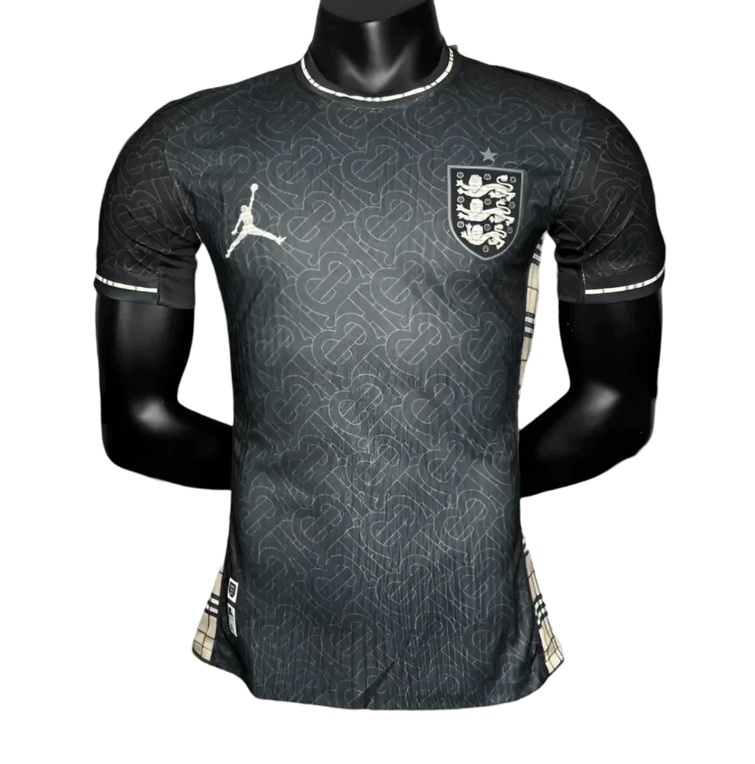 2024/2025 ENGLAND Euro Jordan x Burberry Black Special Edition Trikot – SPIELERVERSION