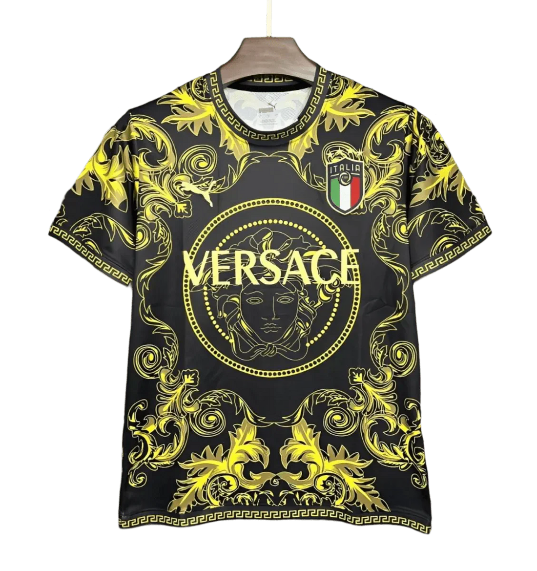 2024/2025 Sonderedition Italien x Versace Schwarzgold-Trikot - Fan-Version 