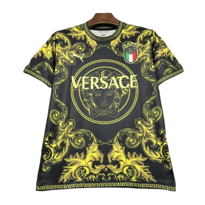 2024/2025 Sonderedition Italien x Versace Schwarzgold-Trikot - Fan-Version 