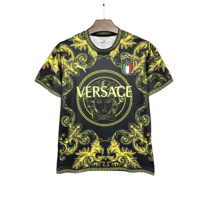 2024/2025 Sonderedition Italien x Versace Schwarzgold-Trikot - Fan-Version 