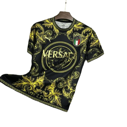 2024/2025 Sonderedition Italien x Versace Schwarzgold-Trikot - Fan-Version 