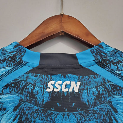 21/22 SSC Napoli schwarz-blaues Kappa × Marcelo Burlon-Trikot