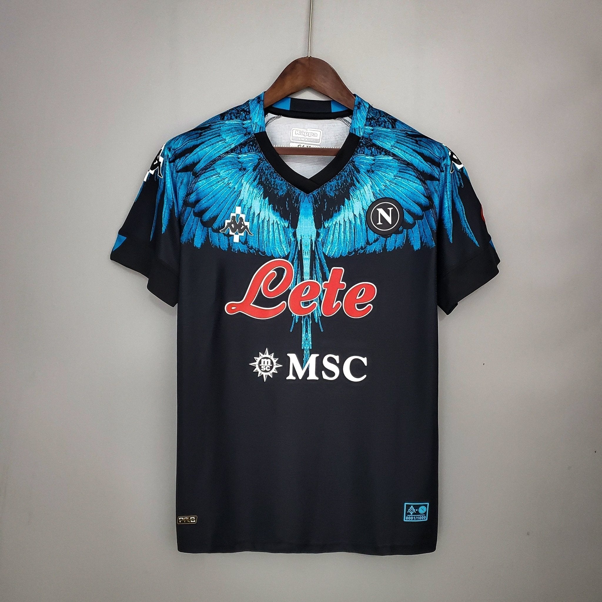 21/22 SSC Napoli zwart blauw Kappa × Marcelo Burlon-kit