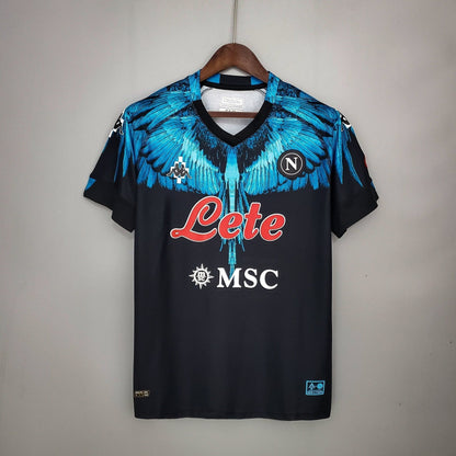 21/22 SSC Napoli schwarz-blaues Kappa × Marcelo Burlon-Trikot