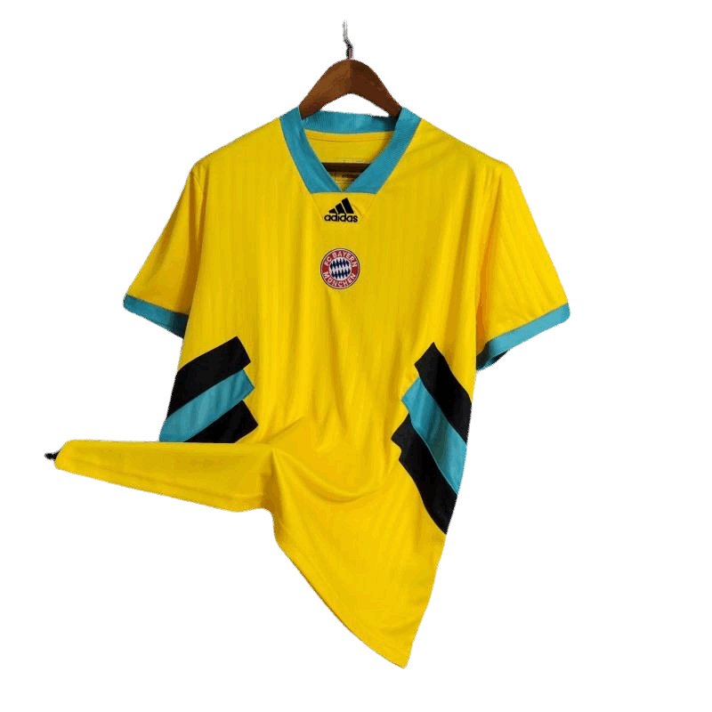 23-24 Bayern München Yellow Icon Kit mit gesticktem Logo - Fanversion 