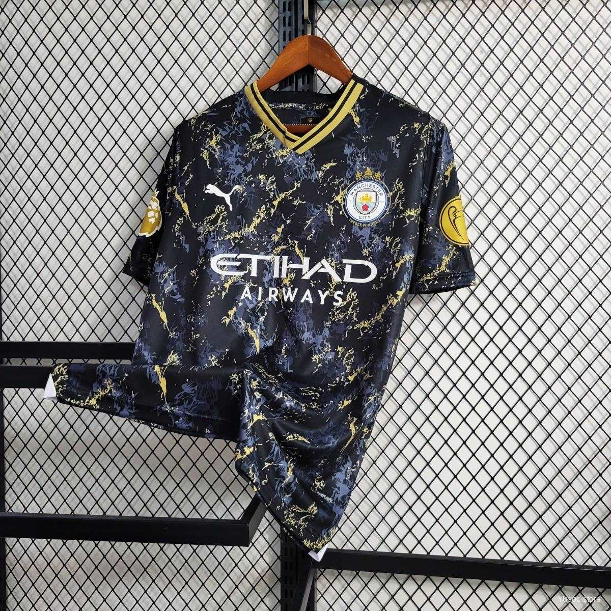 23/24 Manchester City Black Gold Special Edition Trikot - Fanversion 