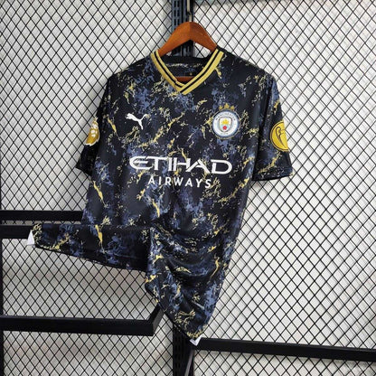 23/24 Manchester City Black Gold Special Edition-tenue - Fanversie 