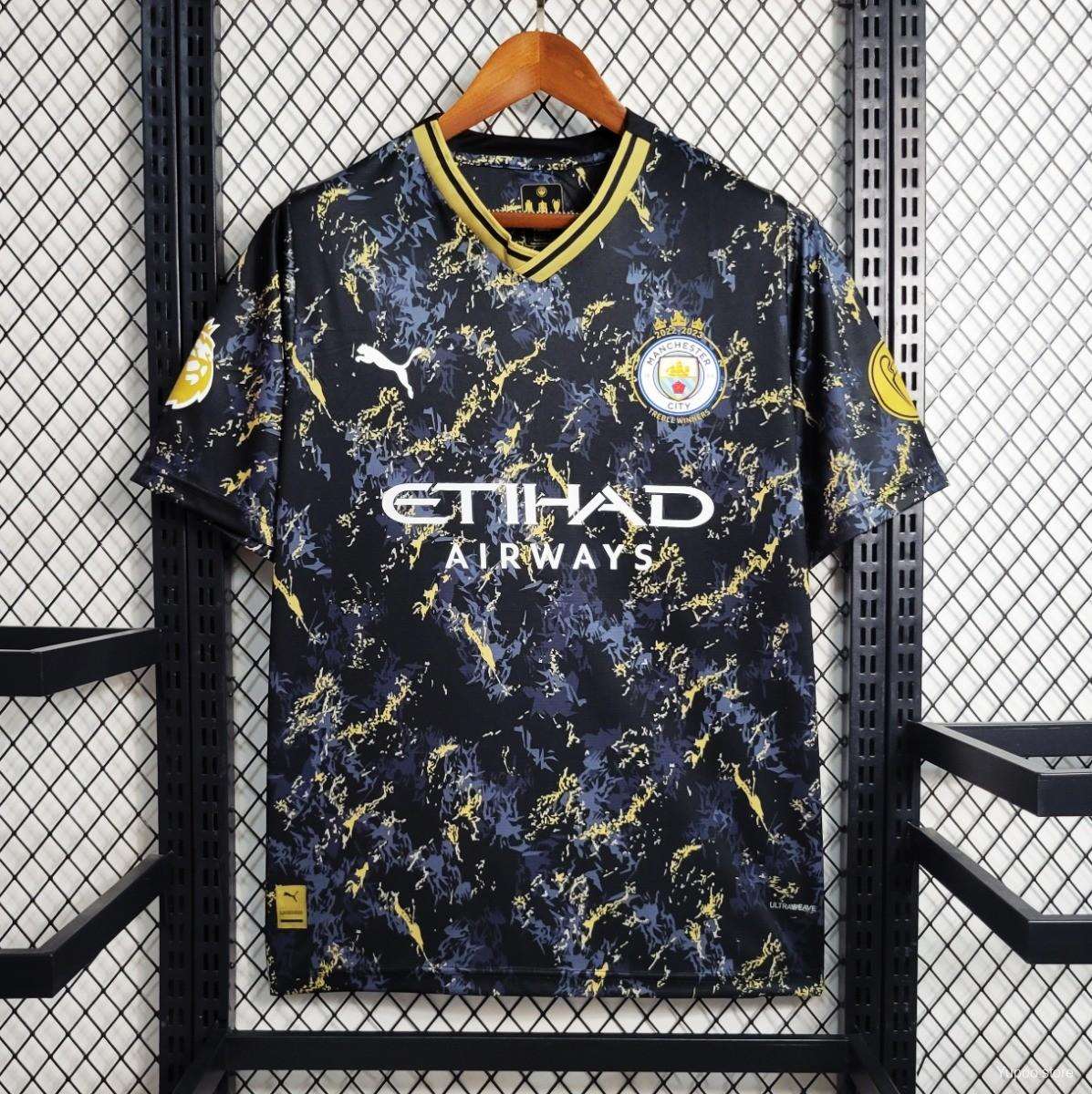 23/24 Manchester City Black Gold Special Edition Trikot - Fanversion 