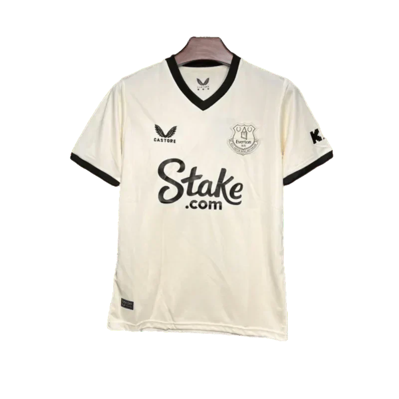 Official Everton Away Kit 24/25 with bold colors and sleek design, made from lightweight and breathable fabric.