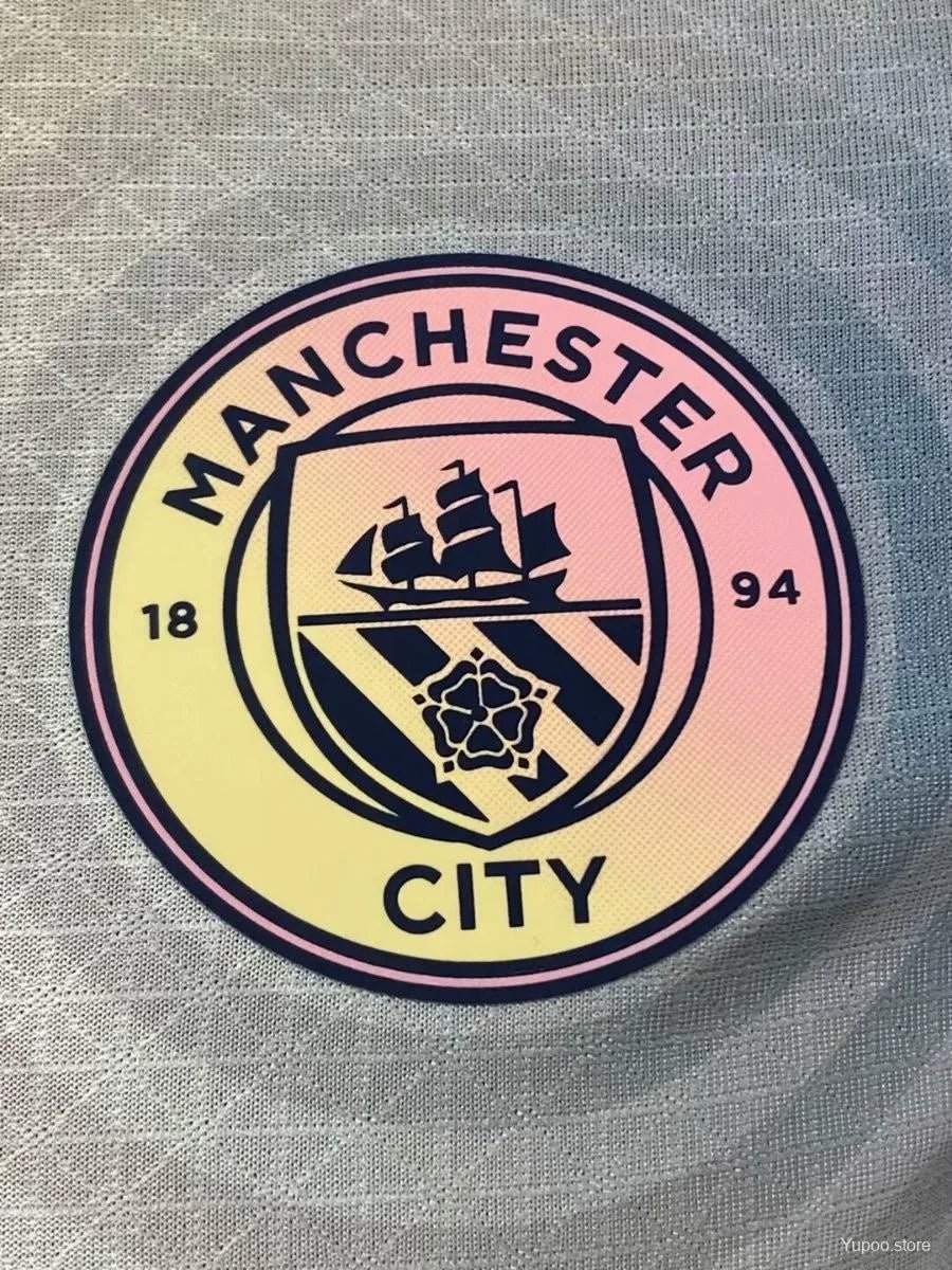 24/25 Manchester City Weiß-Rosa Spezialtrikot - Spielerversion