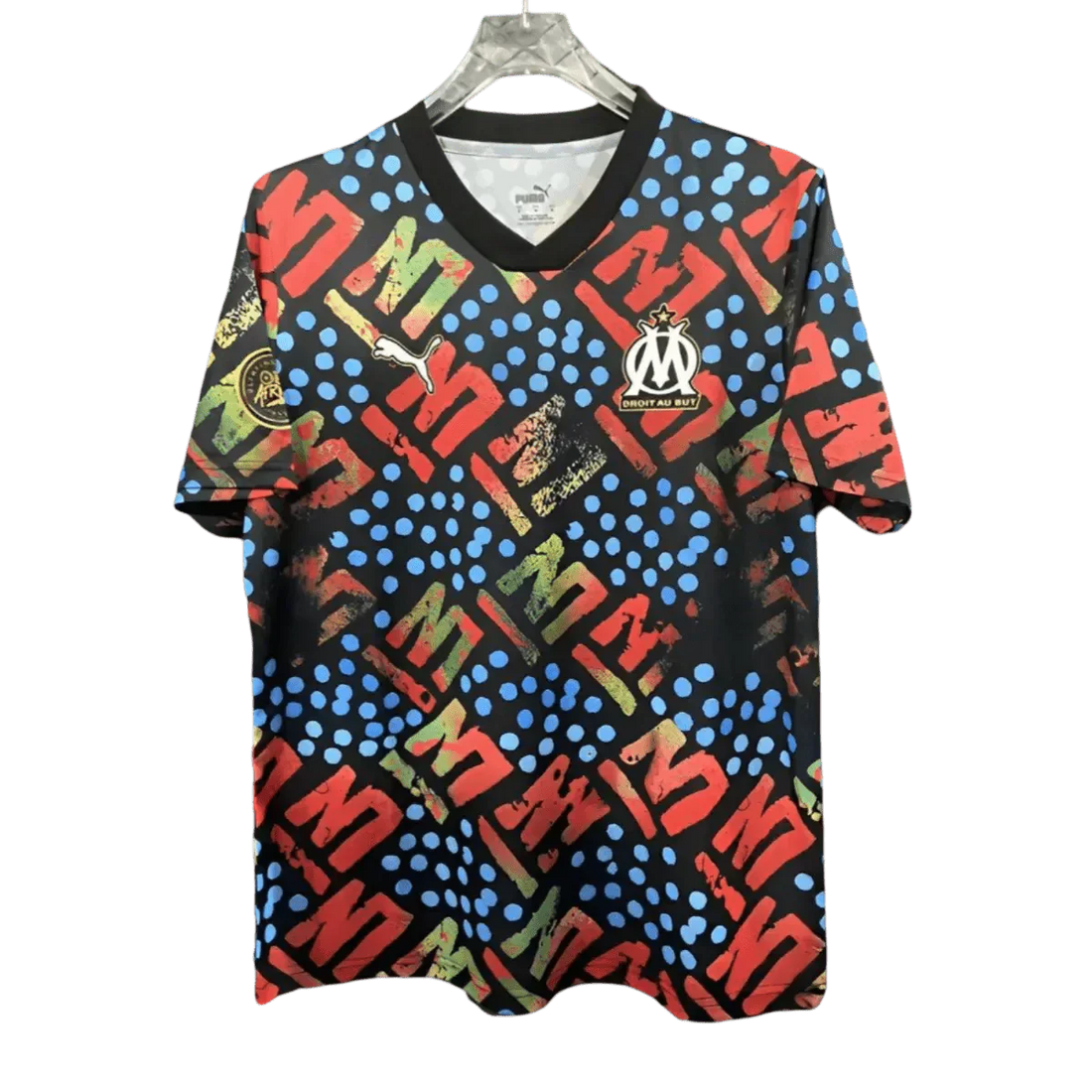 24/25 Olympique Marseille Afrika Schwarzes Spezial-Pre-Match-Kit - Fan-Version