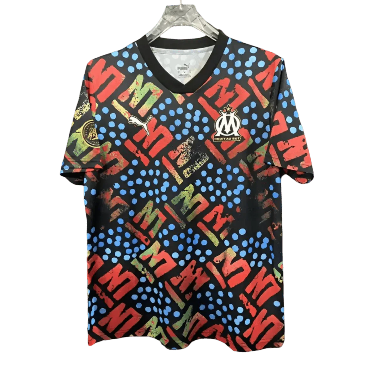 24/25 Olympique Marseille Afrika Schwarzes Spezial-Pre-Match-Kit - Fan-Version