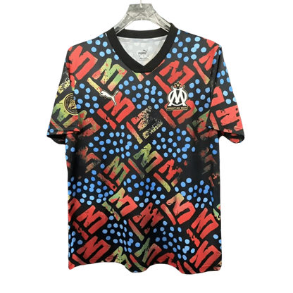 24/25 Olympique Marseille Afrika Schwarzes Spezial-Pre-Match-Kit - Fan-Version