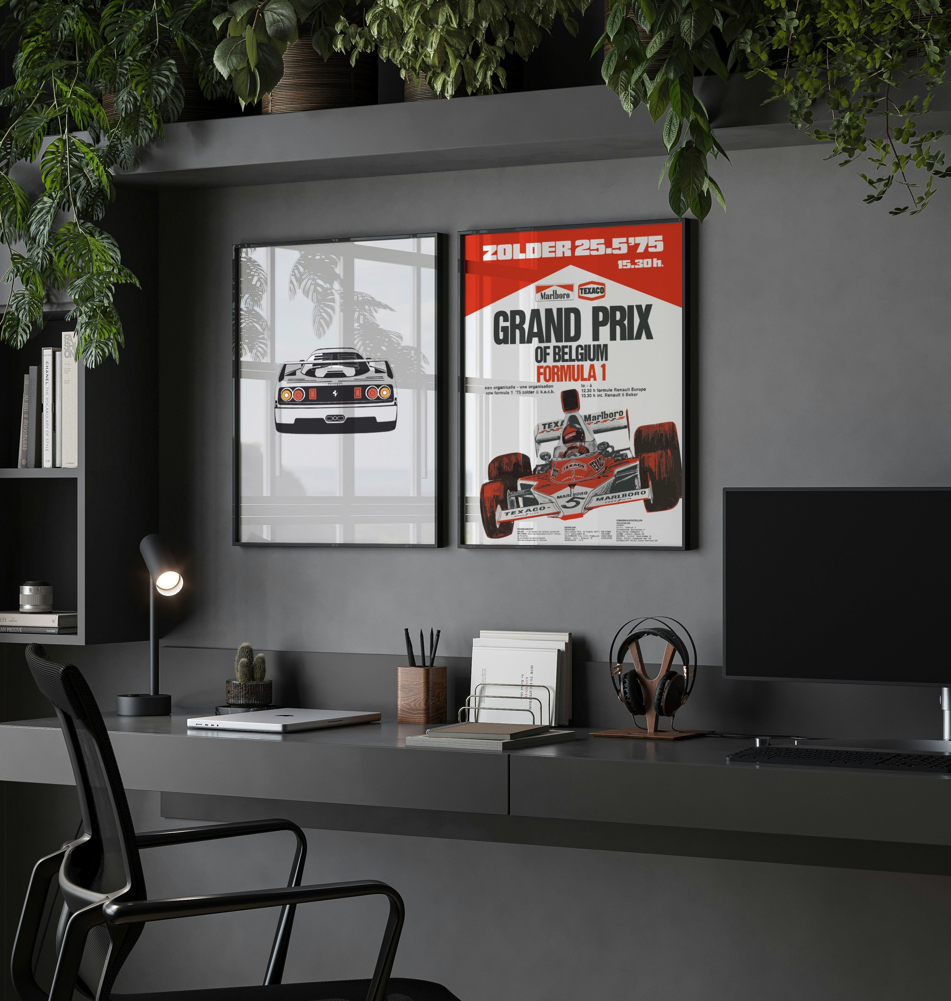 White F40 Rear Poster