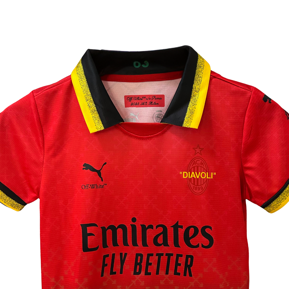 (KIDS) AC MILAN "OFF" FASHION COLLAB RED SPECIAL EDITION KIT 25/26