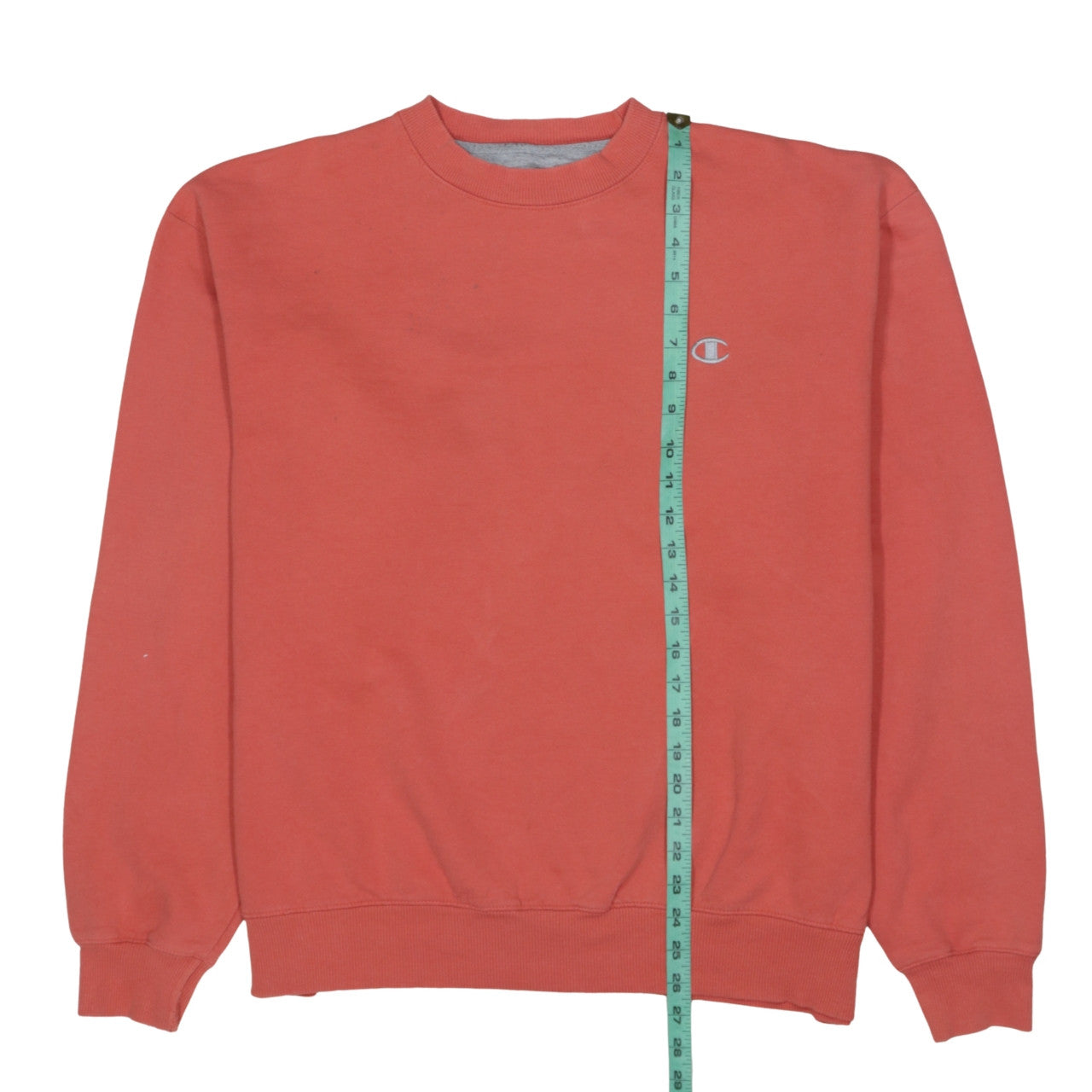 Champion Coral Orange Sweatshirt Men's XLarge Small Embroidered C Logo Crewneck Pullover