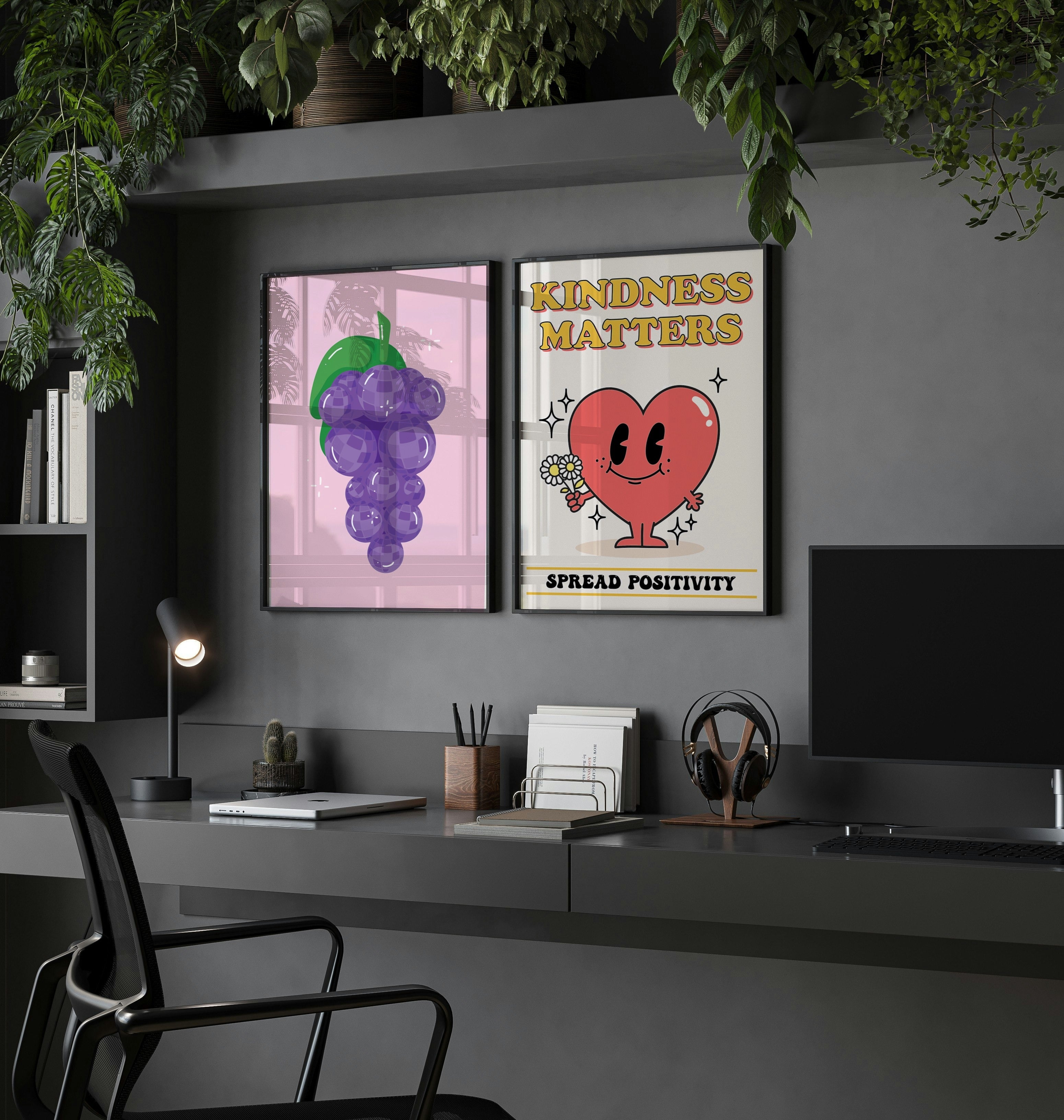 Grape Disco Ball Art Poster