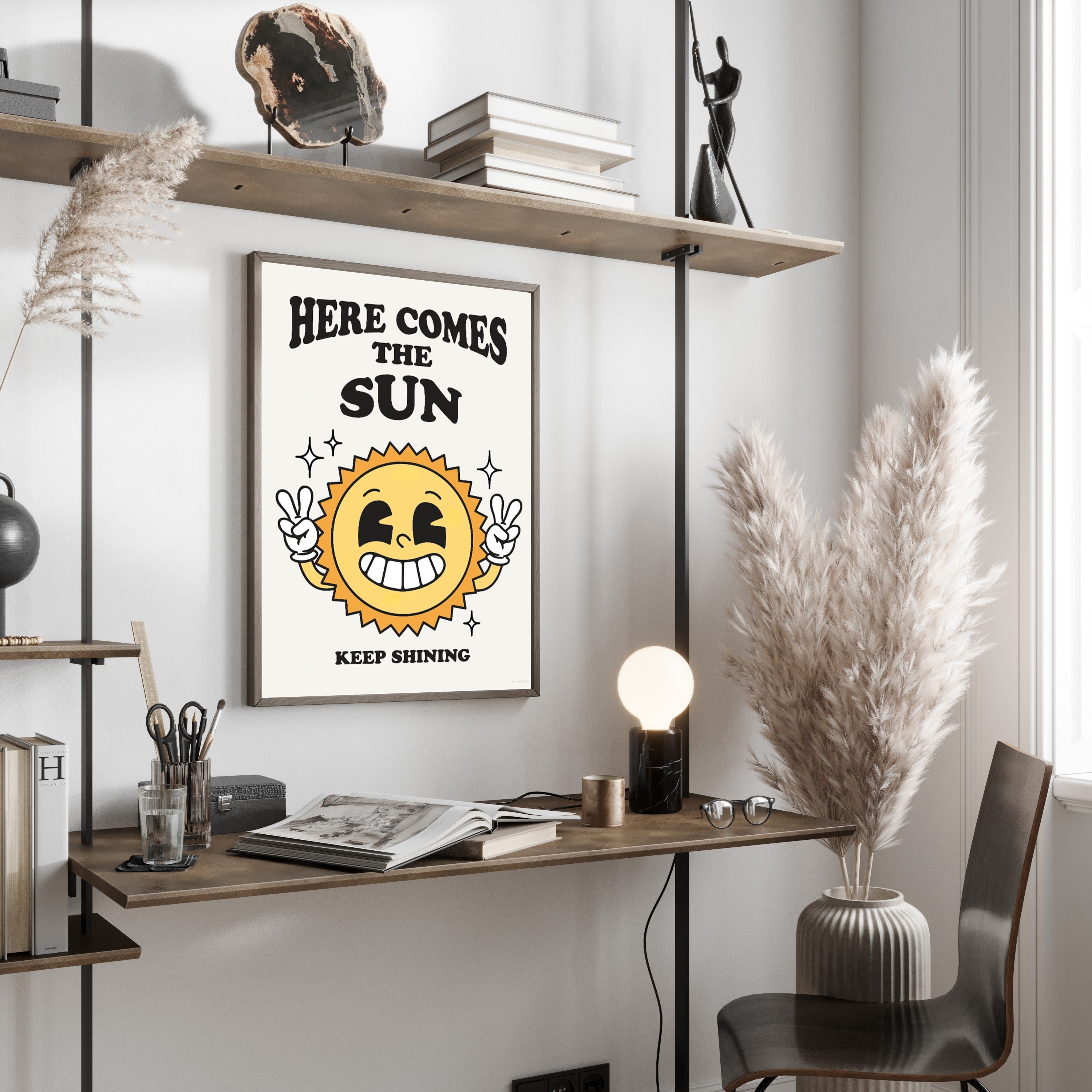 Retro Sun Poster Wall Art Print