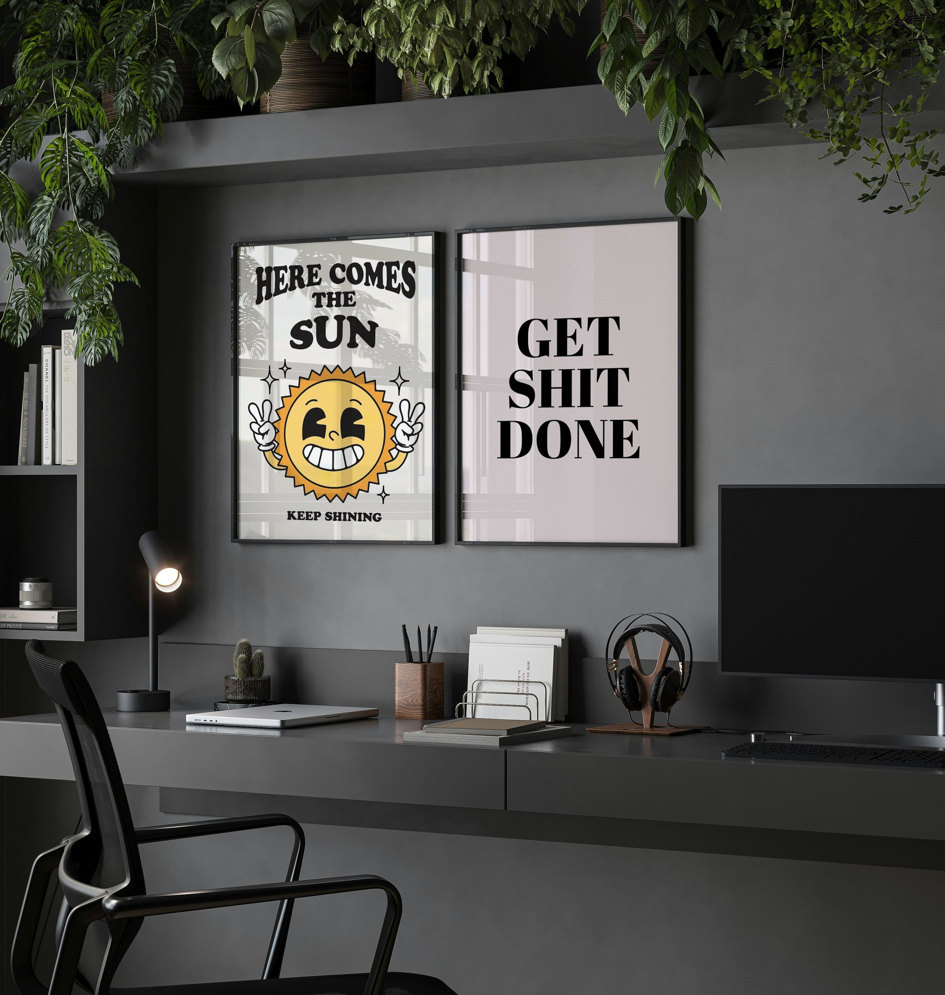 Retro Sun Poster Wall Art Print