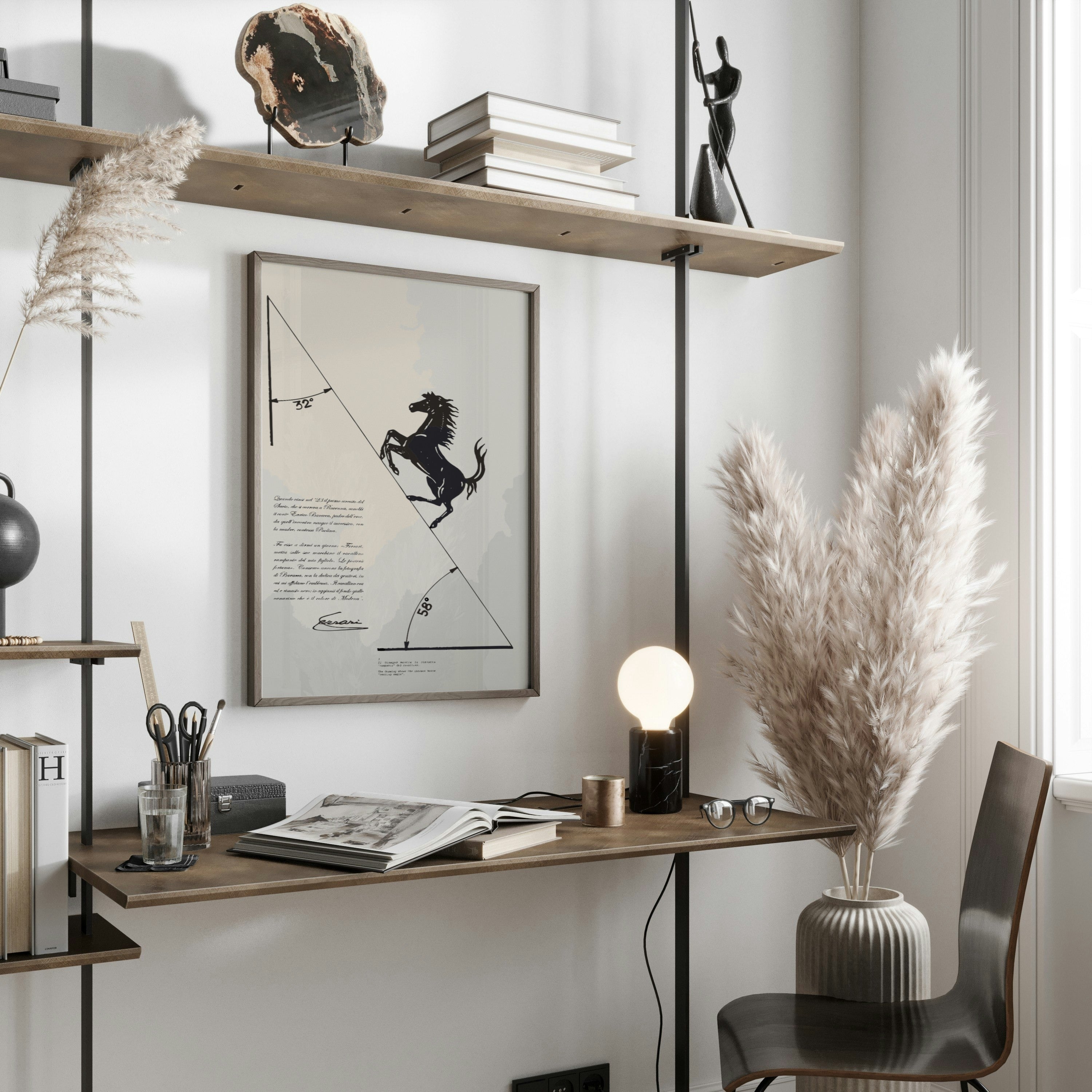 ferrari prancing horse '80 factory print poster