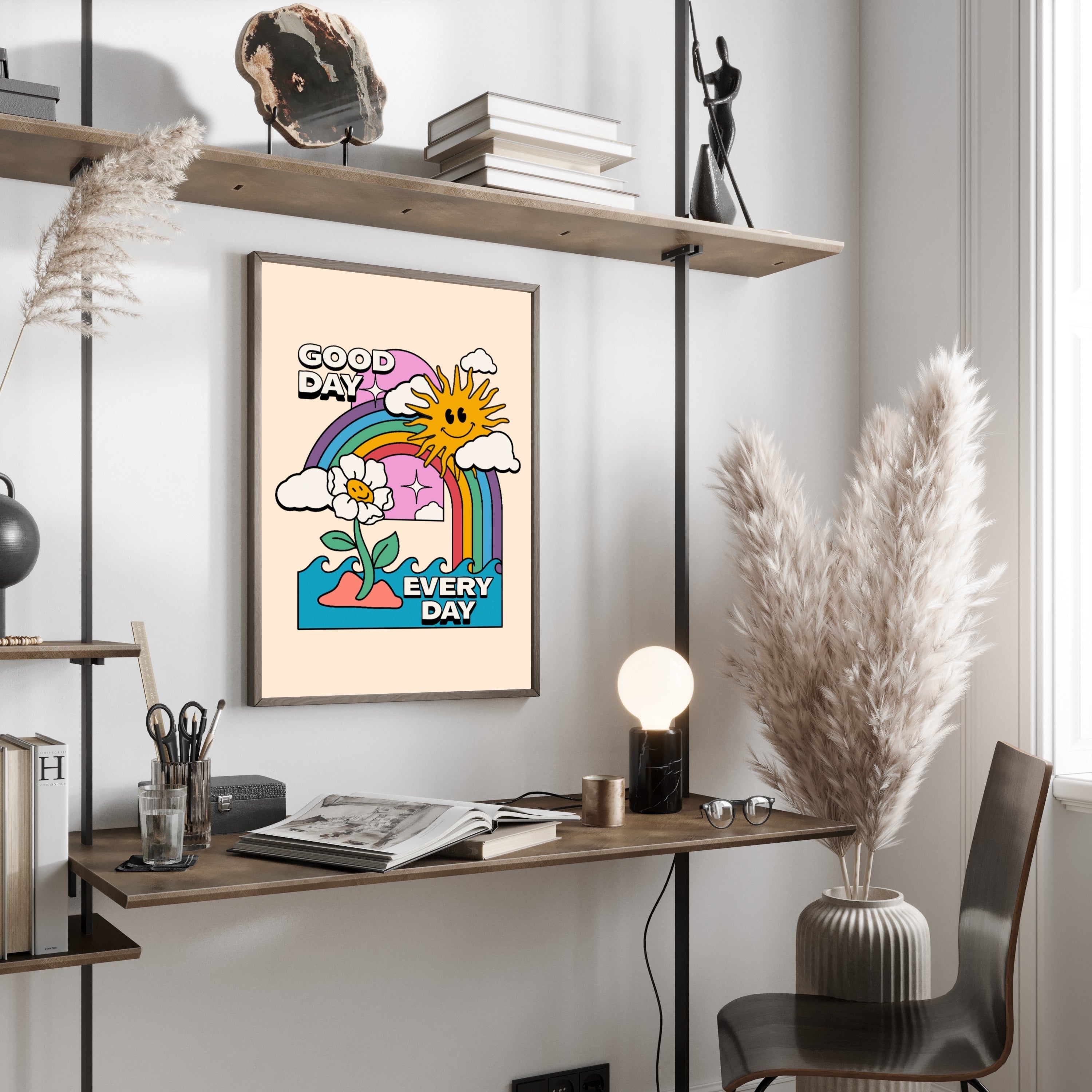 Everyday Good Day Retro Illustration Poster