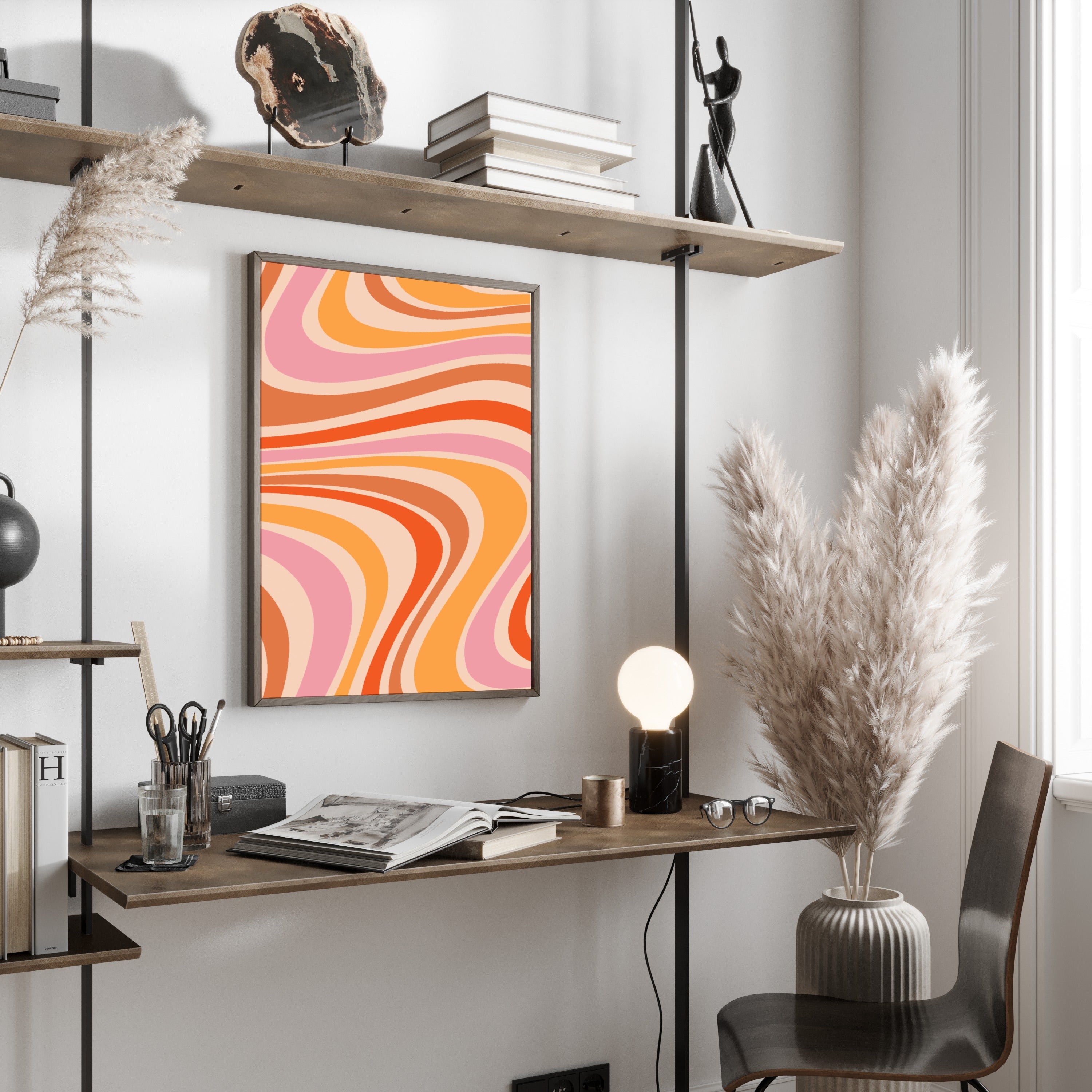 Pink Red Orange Art Poster