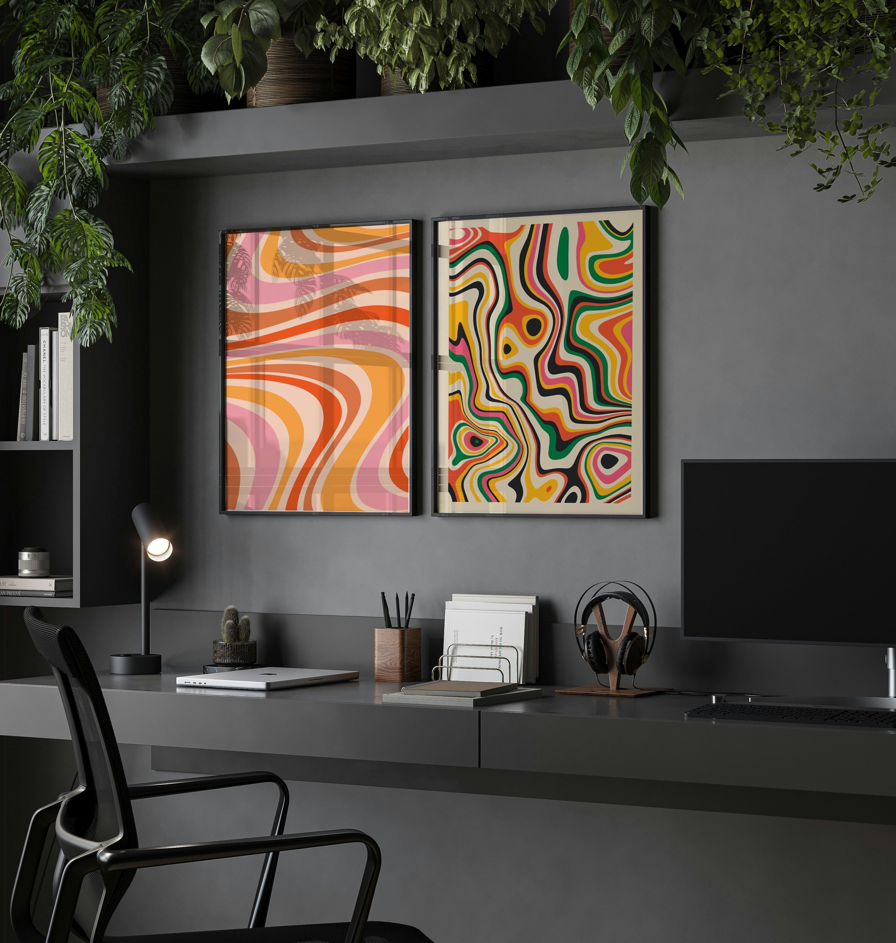 Pink Red Orange Art Poster