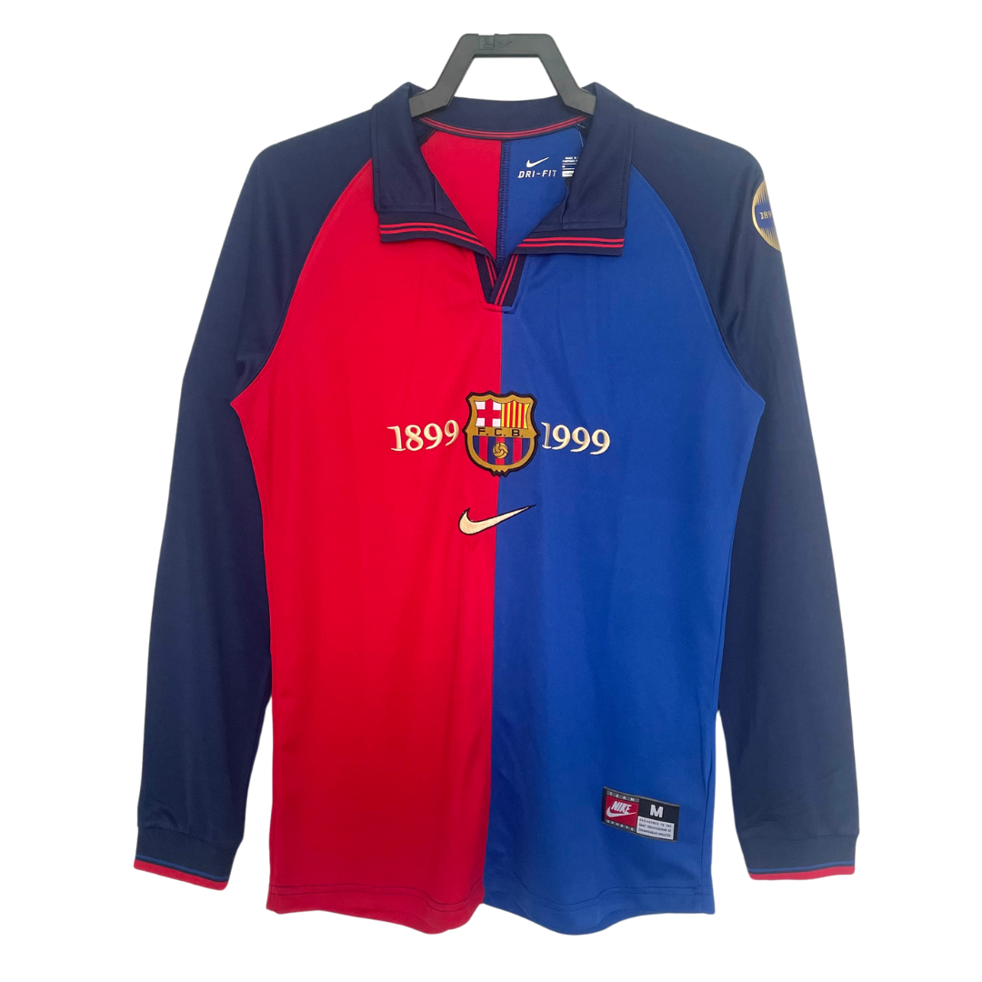 Barcelona thuisshirt met lange mouwen - 100-jarig jubileum (1999)