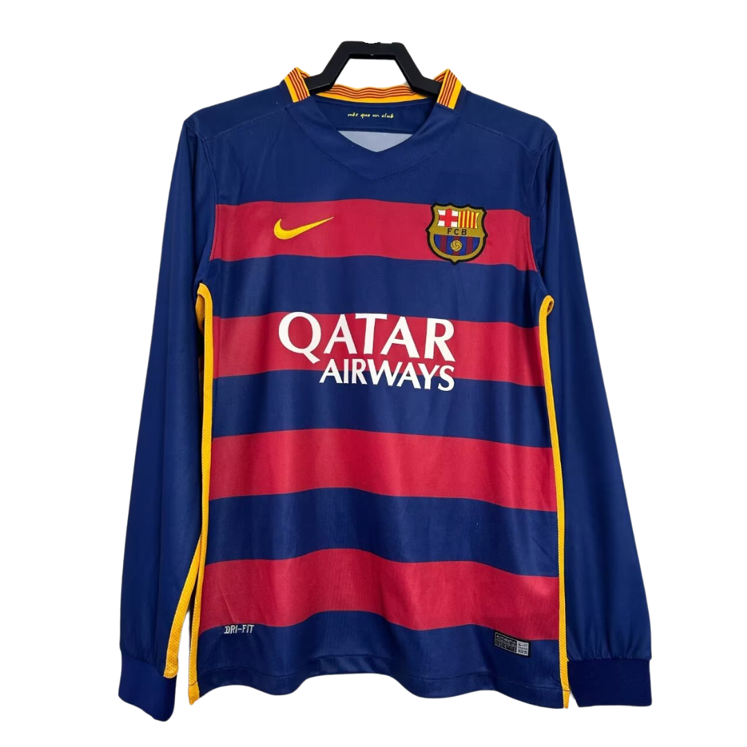 Barcelona Long Sleeve Home Shirt - 2015-16