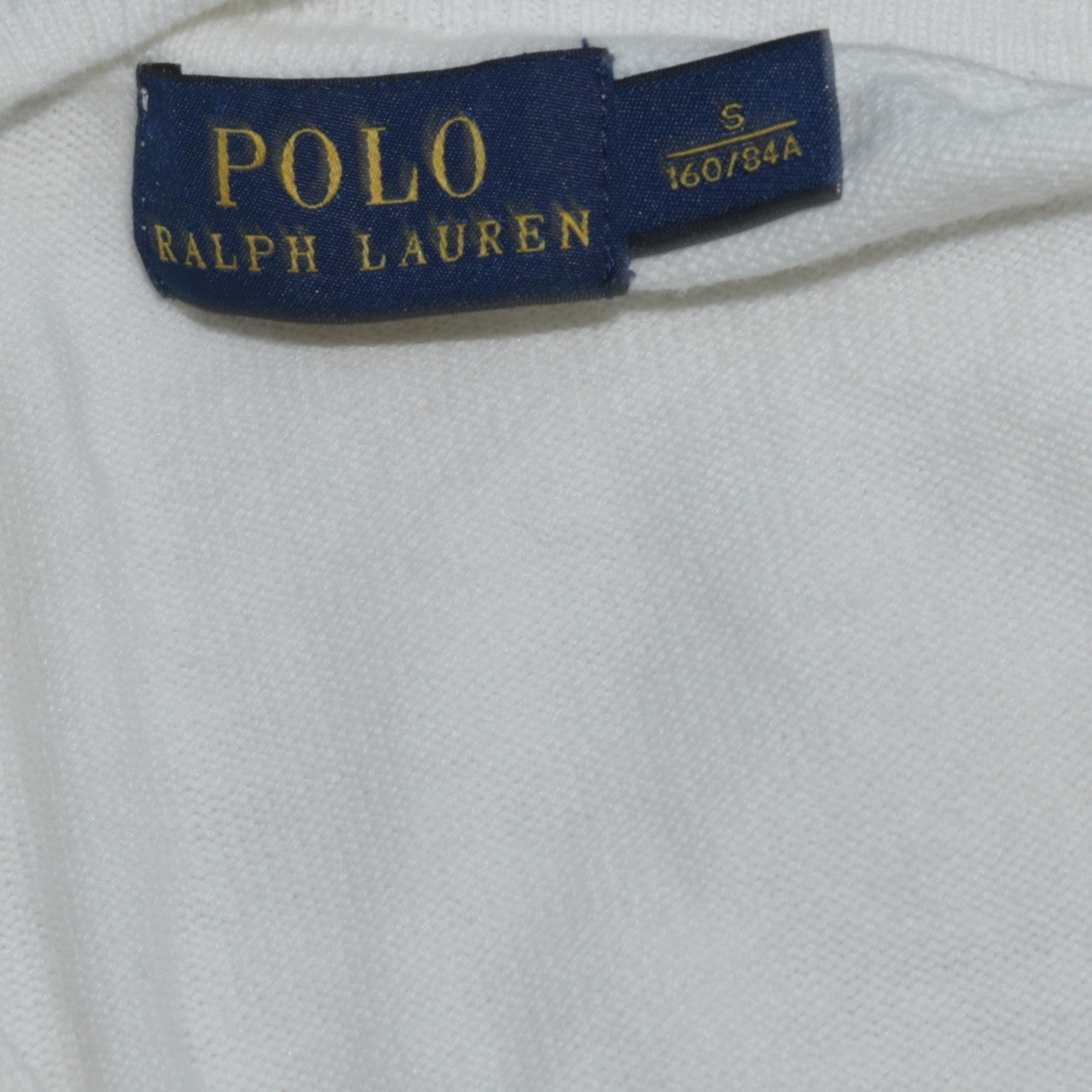 Polo Ralph Lauren White V Neck Jumper Men’s Small Lightweight Knit Pullover Sweater