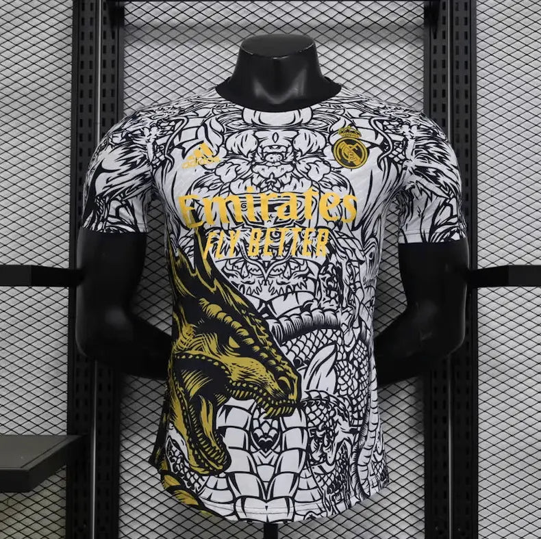 Real Madrid Gold Dragon Shirt